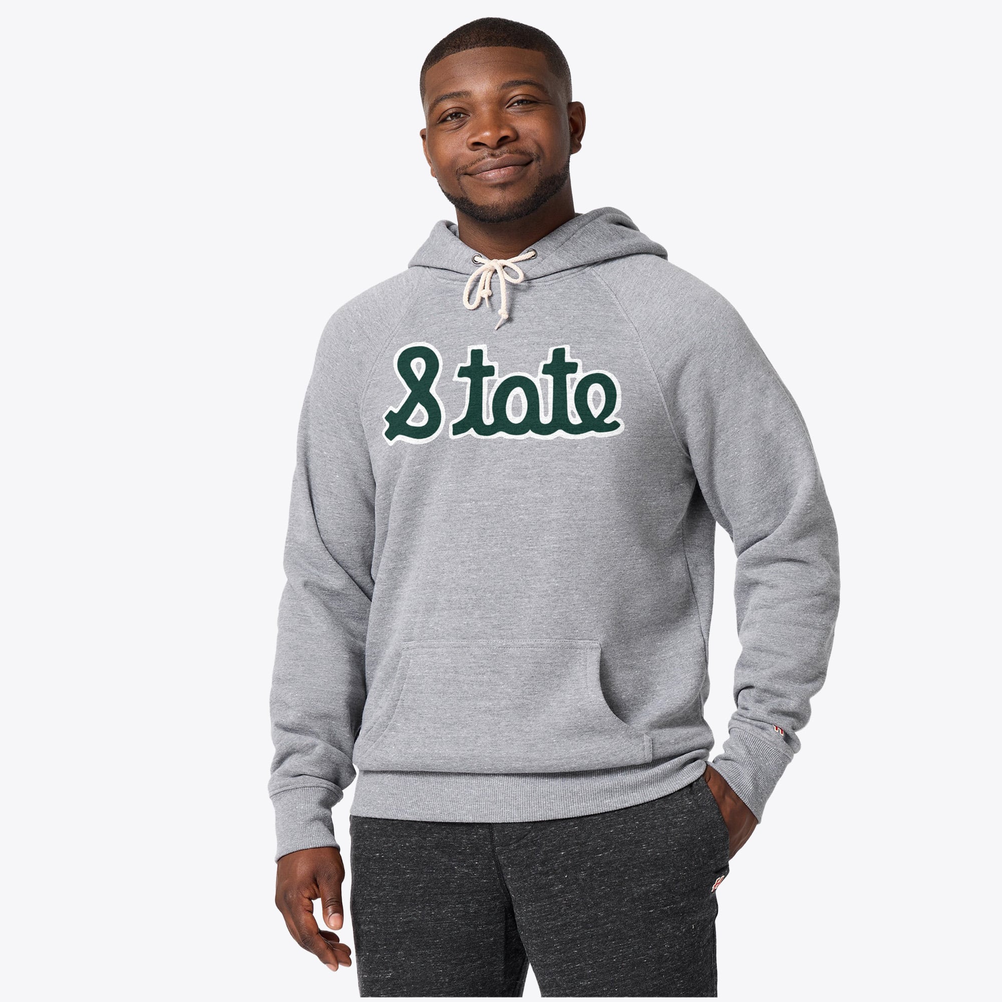 Sweat à capuche unisexe Hommage Gray Michigan State Spartans Script Tri-Blend