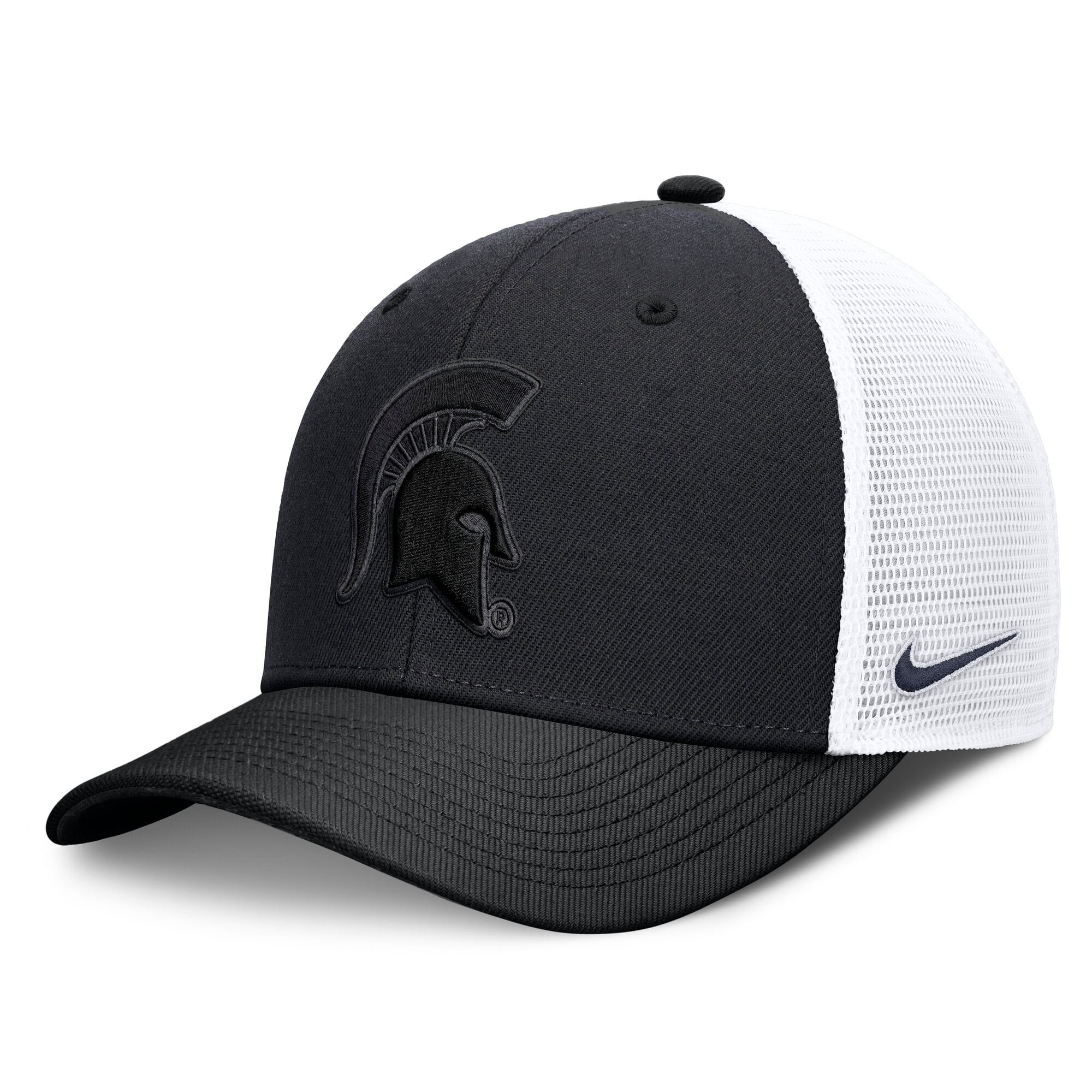 Casquette trucker unisexe Nike noire Michigan State Spartans Tonal Dri-FIT Rise ajustable