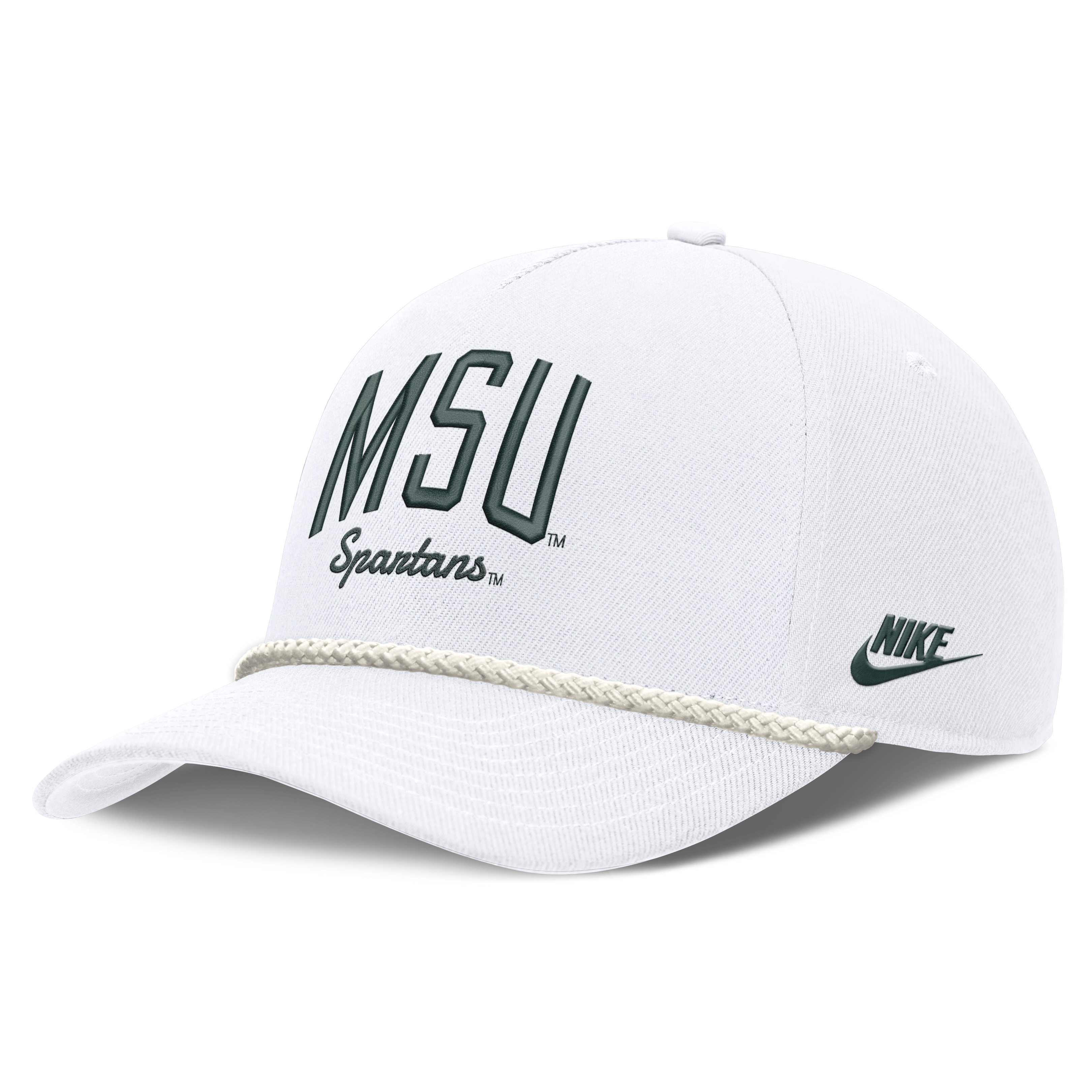 Casquette unisexe Nike blanche Michigan State Spartans à lettres ajustable