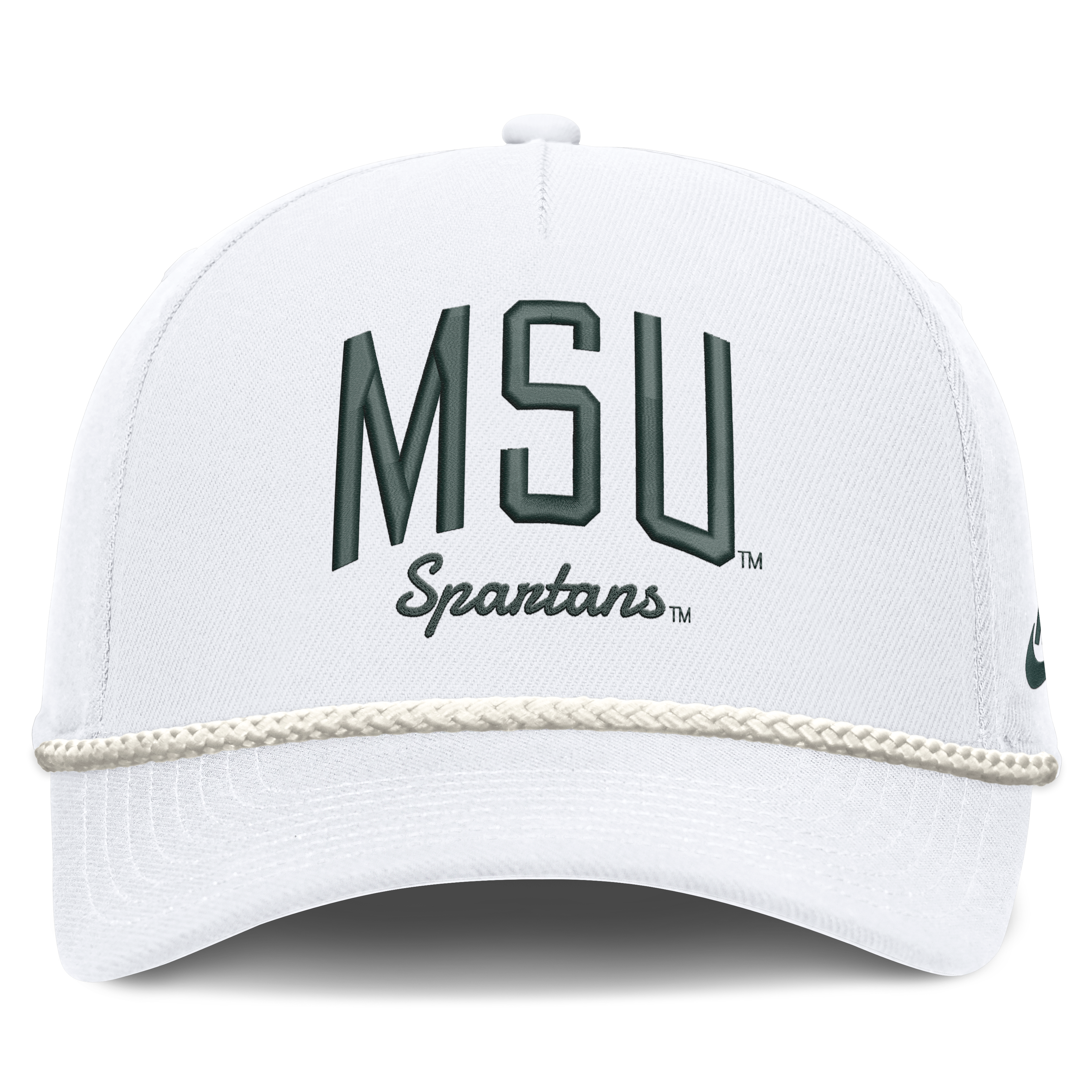 Casquette unisexe Nike blanche Michigan State Spartans à lettres ajustable