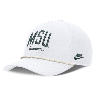 Michigan State Spartans Nike Unisex Letter Rope Rise Adjustable Hat - White