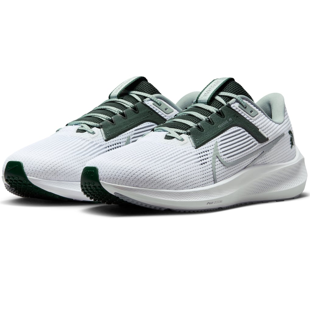 Unisex Nike White Michigan State Spartans Zoom Pegasus 40  display picture 1
