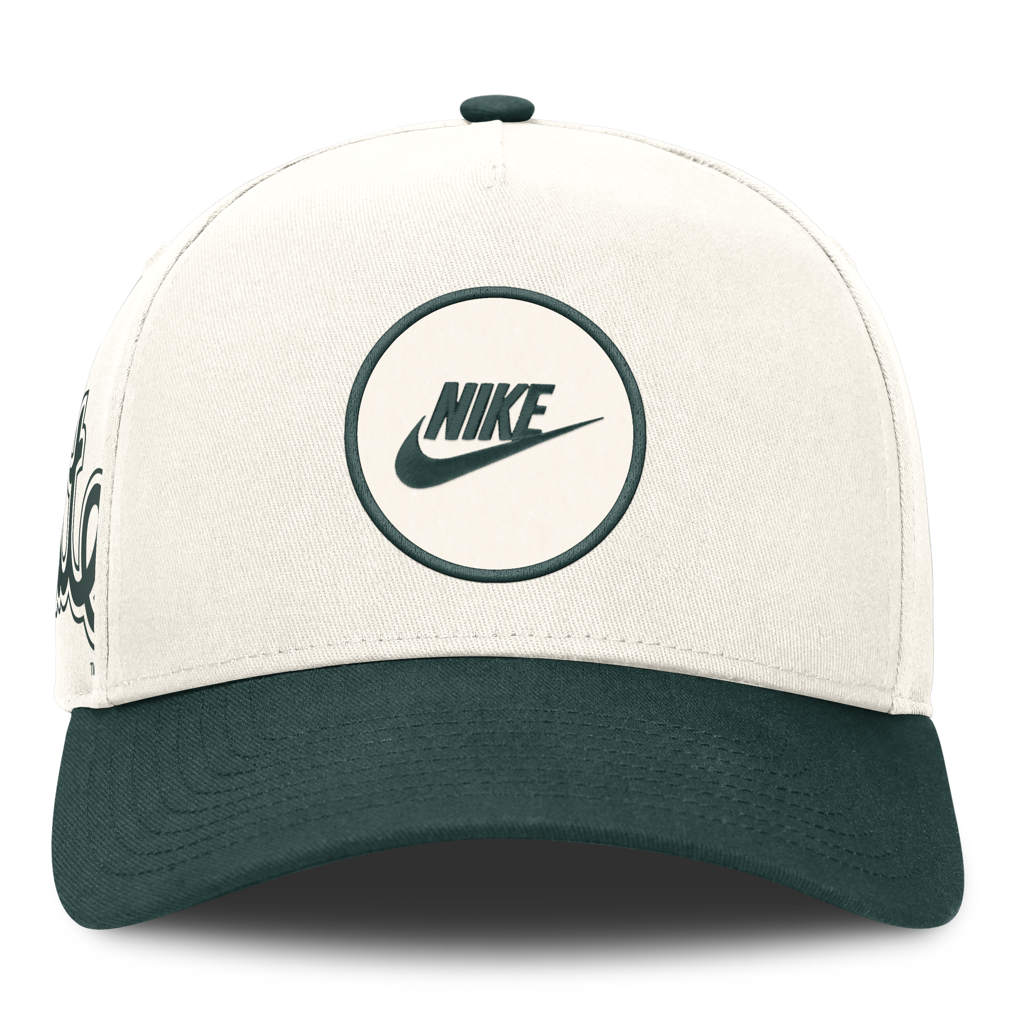 Casquette unisexe Nike blanche/verte Michigan State Spartans Rise avec logo latéral et technologie Dri-FIT ajustable