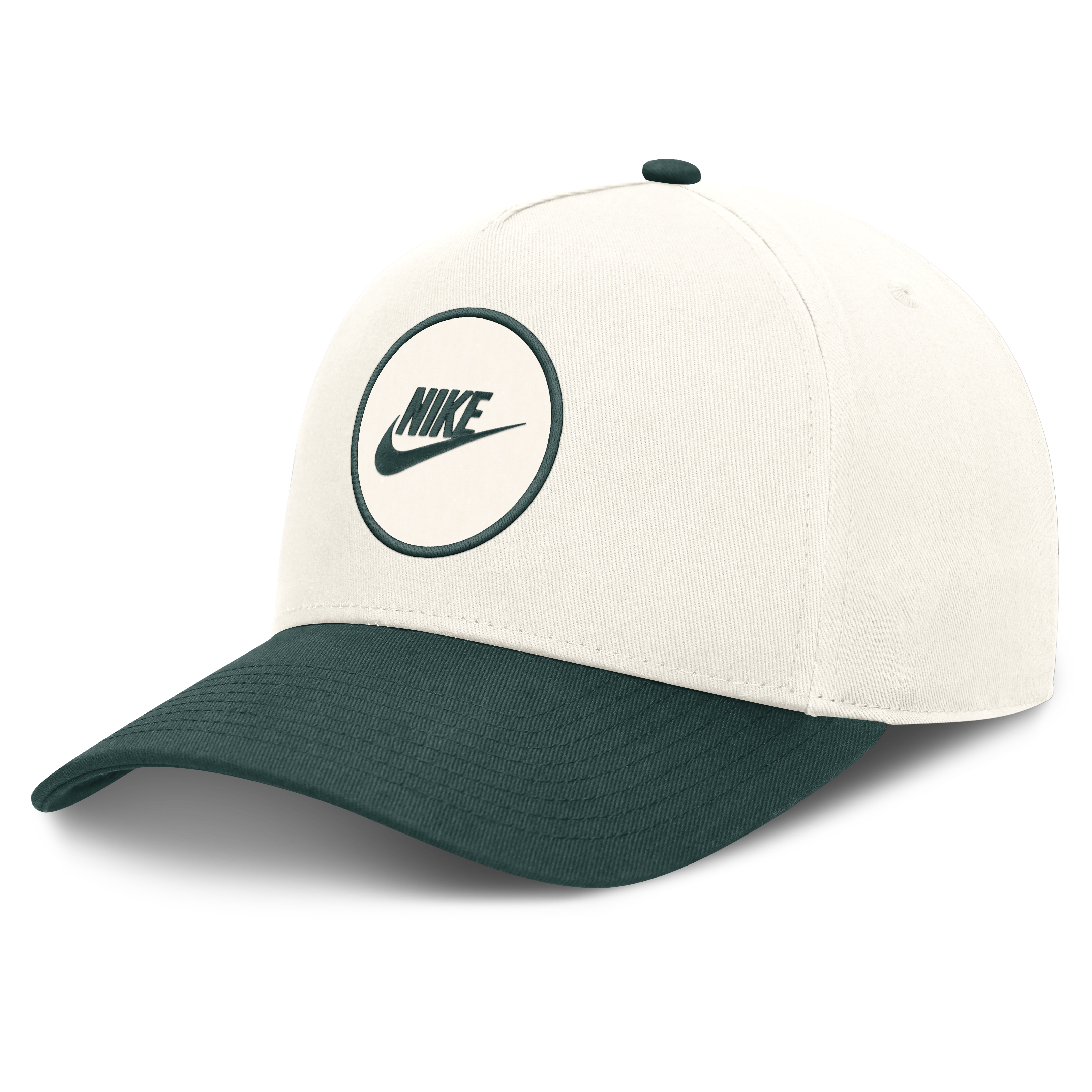 Casquette unisexe Nike blanche/verte Michigan State Spartans Rise avec logo latéral et technologie Dri-FIT ajustable