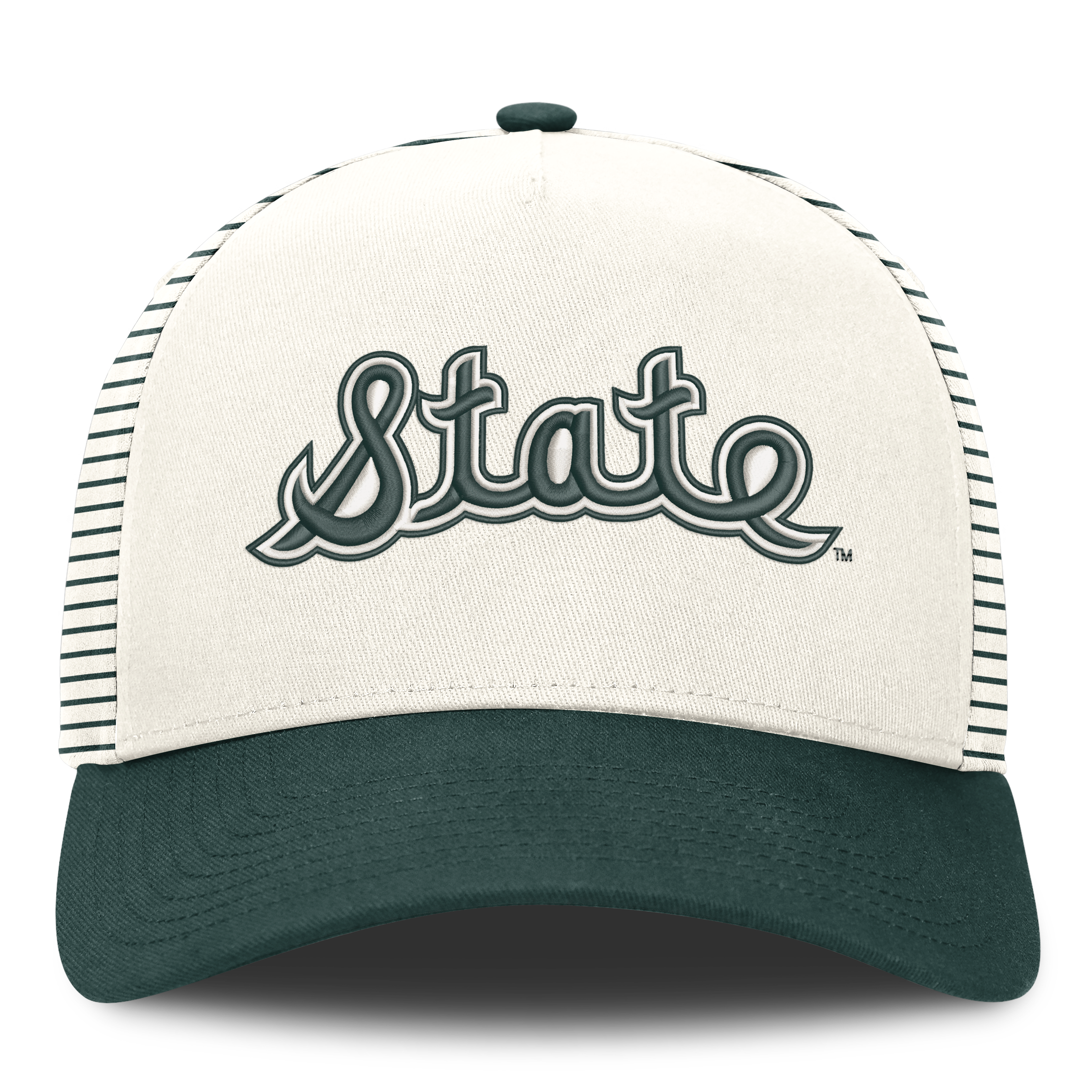 Unisex Nike  White/Green Michigan State Spartans Vault Striped A-Frame Rise Adjustable Hat
