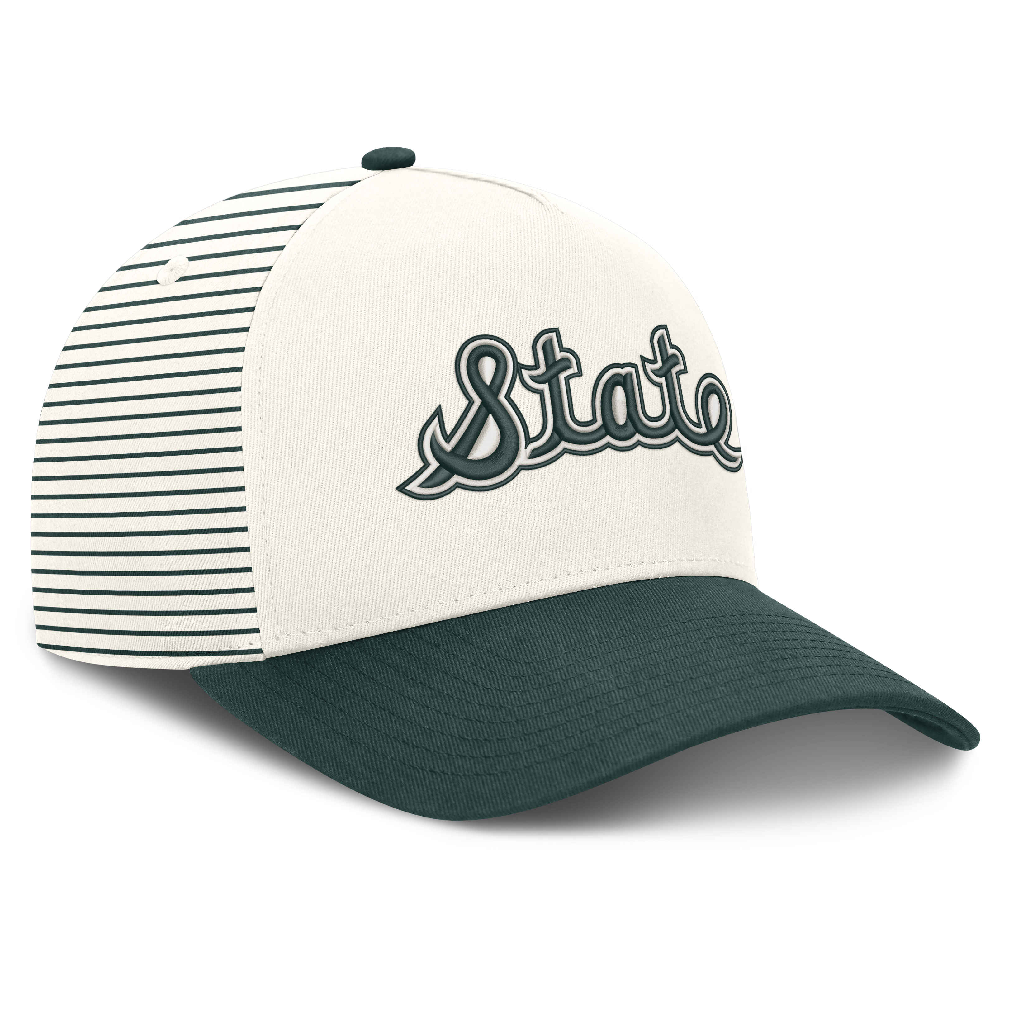 Unisex Nike  White/Green Michigan State Spartans Vault Striped A-Frame Rise Adjustable Hat