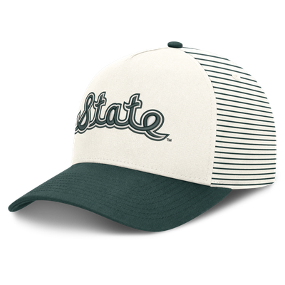  Michigan State Spartans Nike Unisex Vault Striped A-Frame Rise Adjustable Hat - White/Green