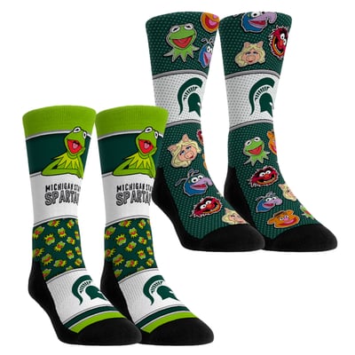  Michigan State Spartans Rock Em Unisex Muppets 2-Pack Crew Socks Set