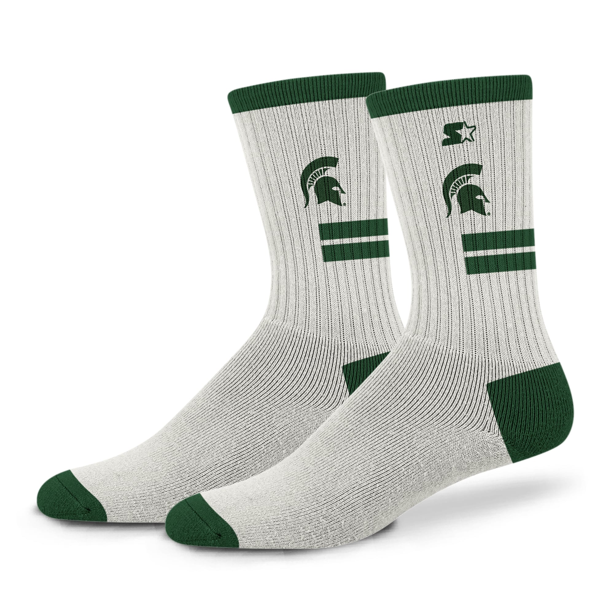 Chaussettes unisexe Starter Cream Michigan State Spartans Premiere rembourrées