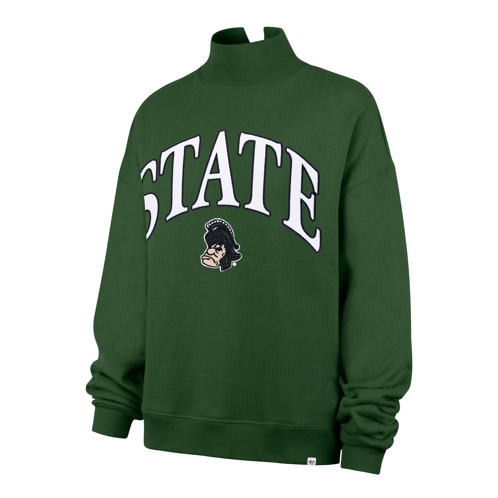 Women's '47 Green Michigan State Spartans Mock Neck Sweatshirt