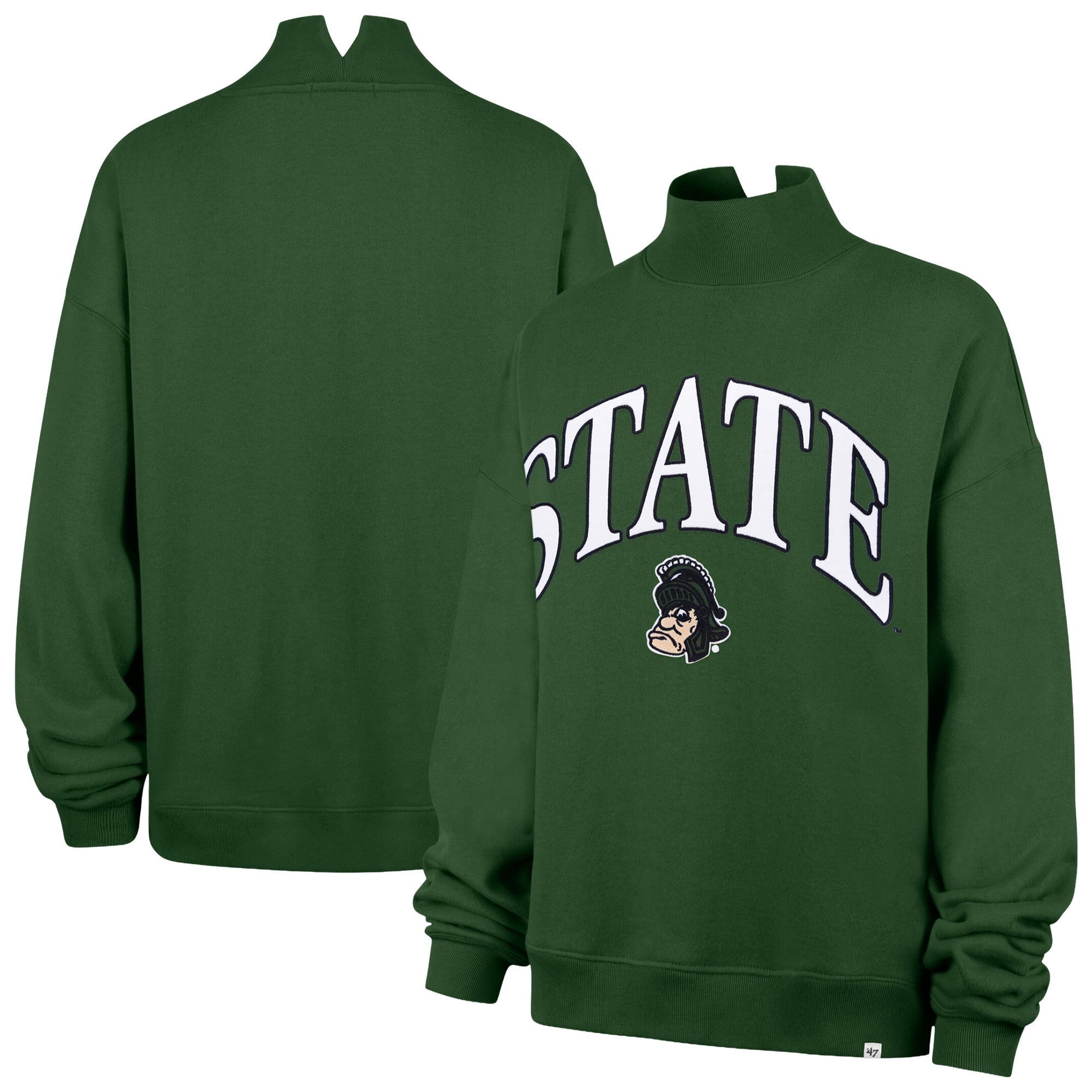 Women's '47 Green Michigan State Spartans Mock Neck Sweatshirt