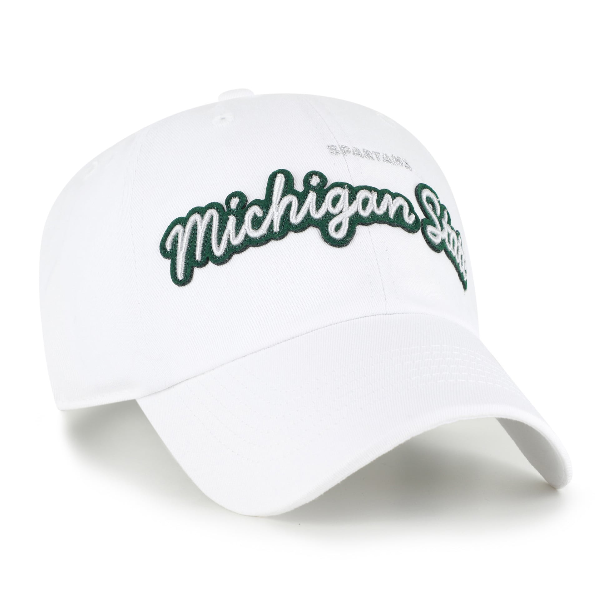 Women's '47 White Michigan State Spartans Trendy Script Clean Up Adjustable Hat