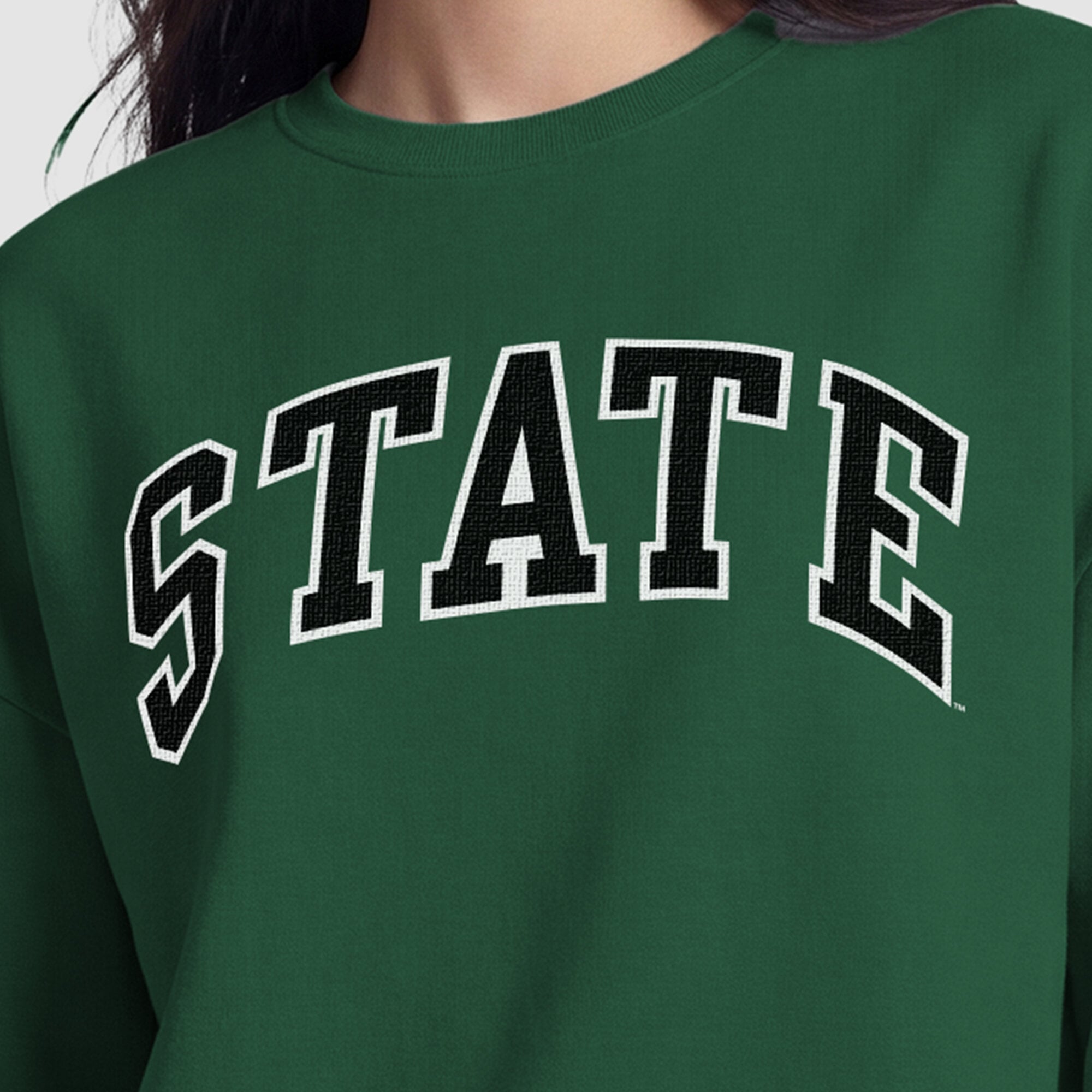 Women's Champion  Green Michigan State Spartans Fleece Crew Sweatshirt