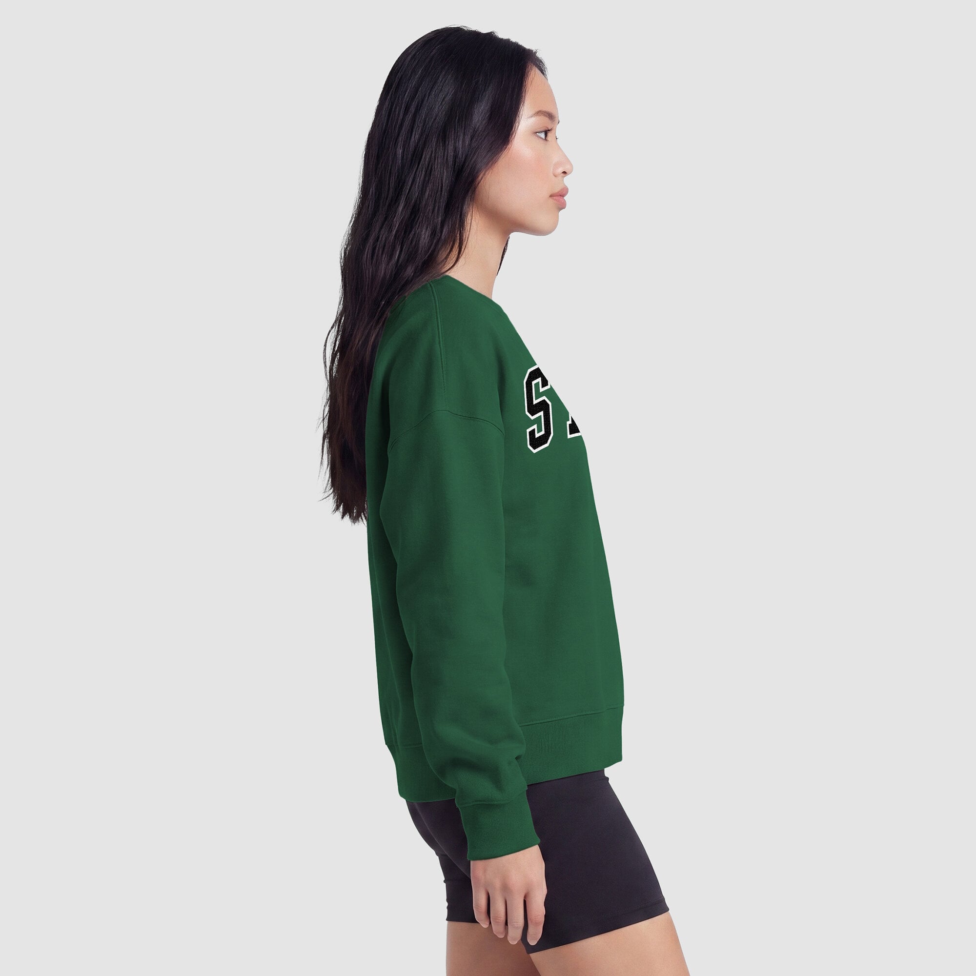 Women's Champion  Green Michigan State Spartans Fleece Crew Sweatshirt