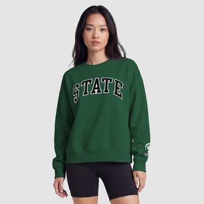  Michigan State Spartans Champion Women's Fleece Crew Sweatshirt - Green