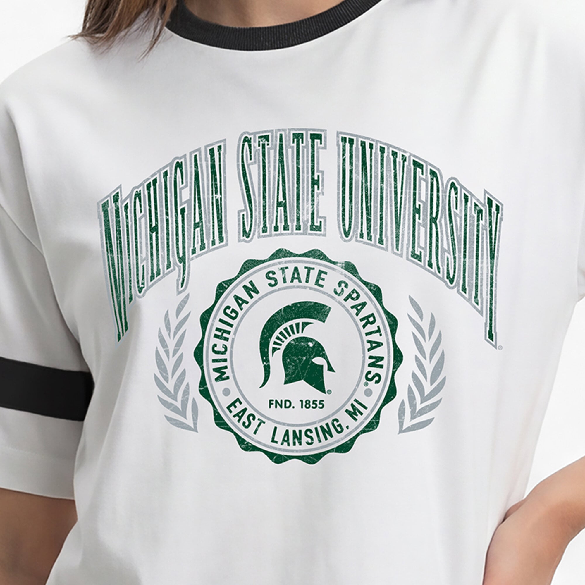 Women's Champion  White Michigan State Spartans Retro Oversized T-Shirt