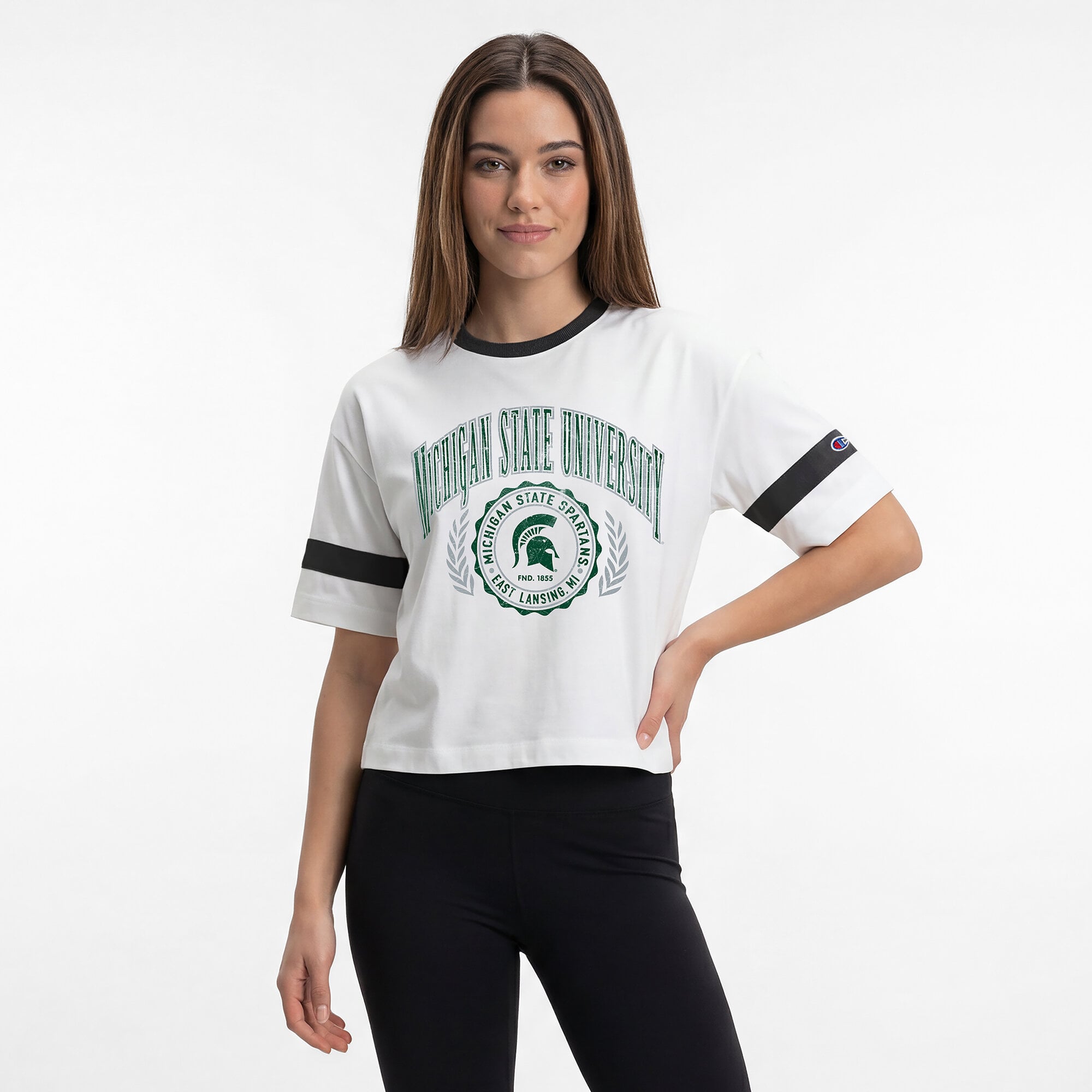 Women's Champion White Michigan State Spartans Retro Oversized T-Shirt