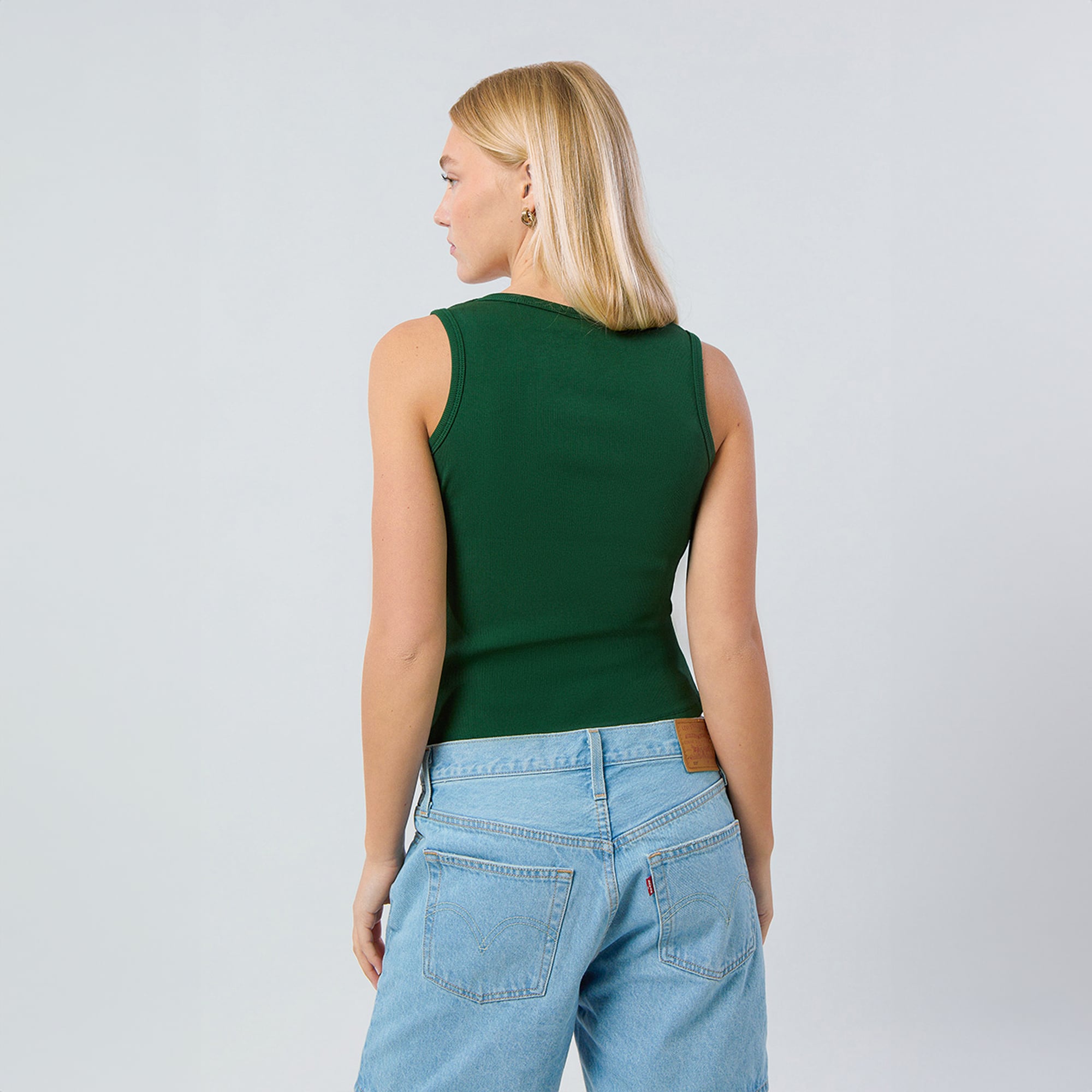 Women's Hype and Vice  Hunter Green Michigan State Spartans Primary Logo Ribbed Tank Top
