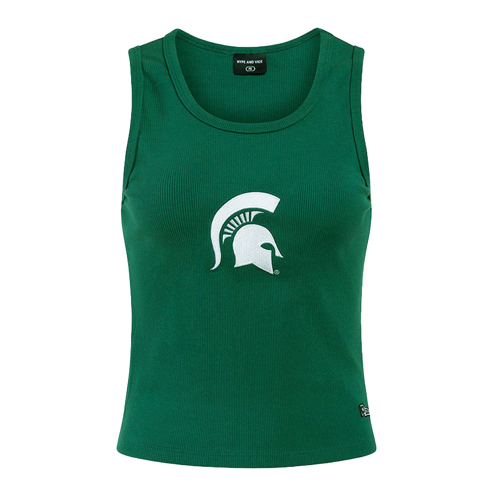 Women's Hype and Vice  Hunter Green Michigan State Spartans Primary Logo Ribbed Tank Top