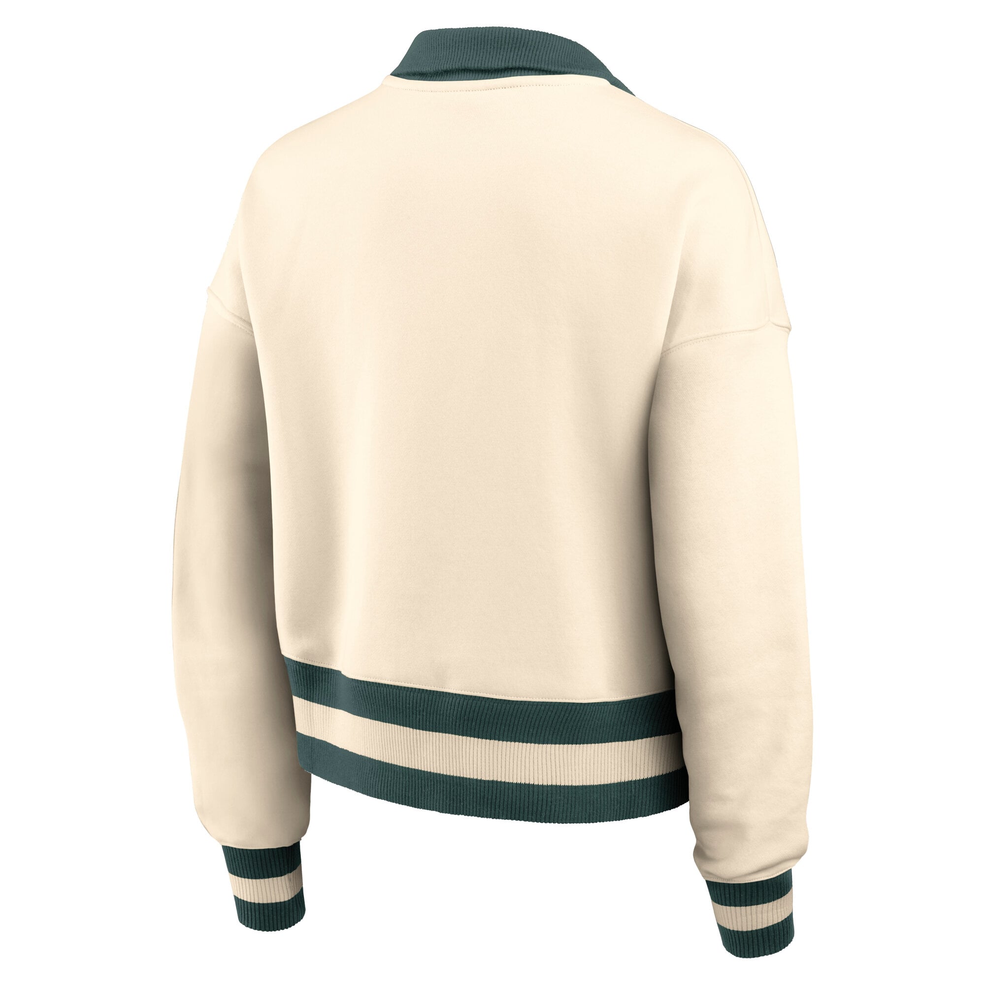 Women's Nike Cream Michigan State Spartans Oversized Legacy Cropped Half-Zip Sweatshirt