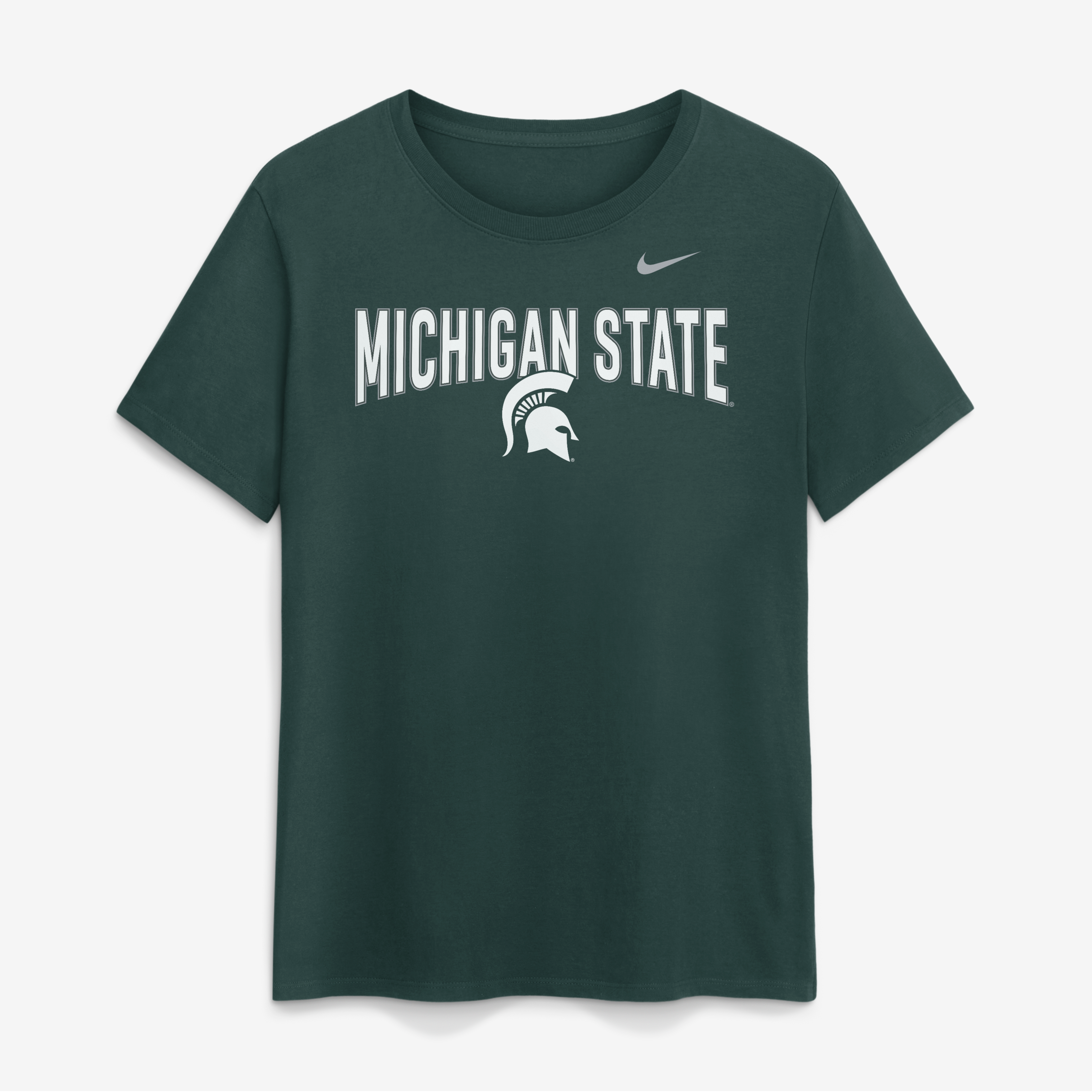T-shirt Nike vert pour femmes avec logo en forme d'arche des Spartans de l'Université d'État du Michigan