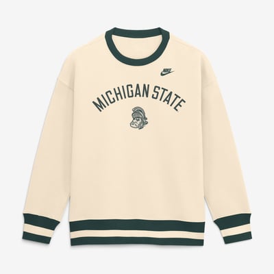  Michigan State Spartans Nike Women's Oversized Legacy Arch Phoenix Sweatshirt - Natural