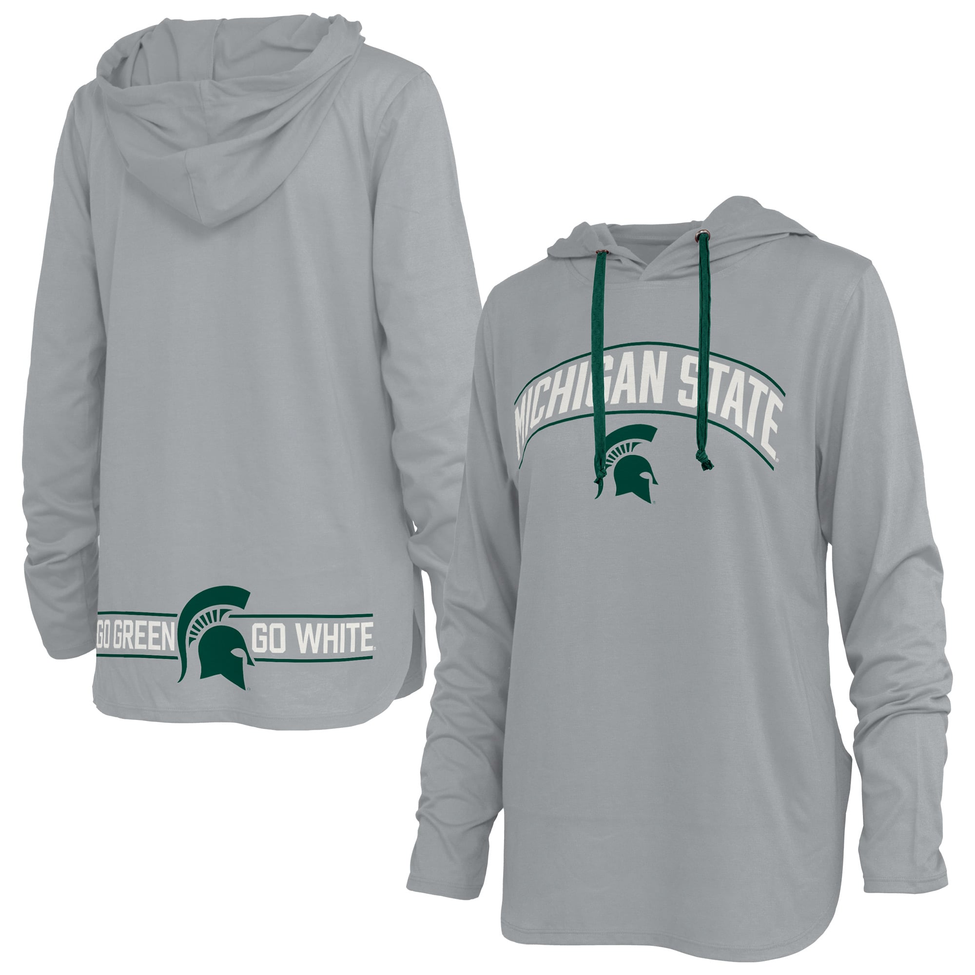 T-shirt à capuche manches longues Allie des Michigan State Spartans, vert Pressbox, pour femmes