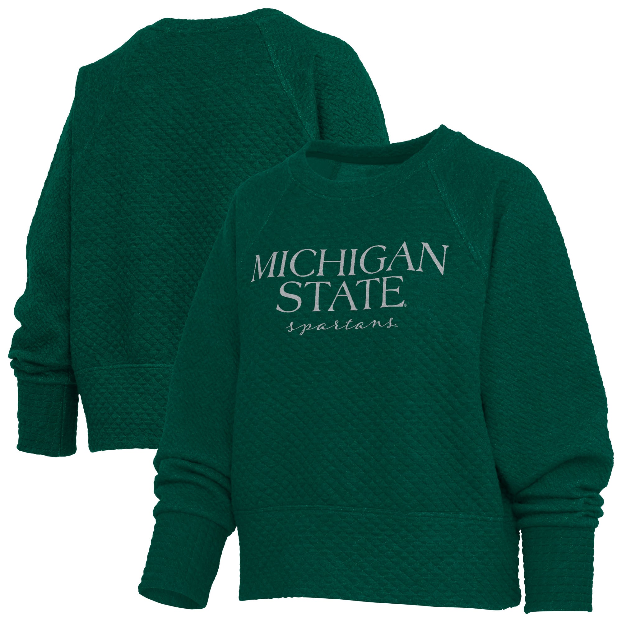 Sweat-shirt matelassé Champagne Nova des Michigan State Spartans, vert Pressbox, pour femmes