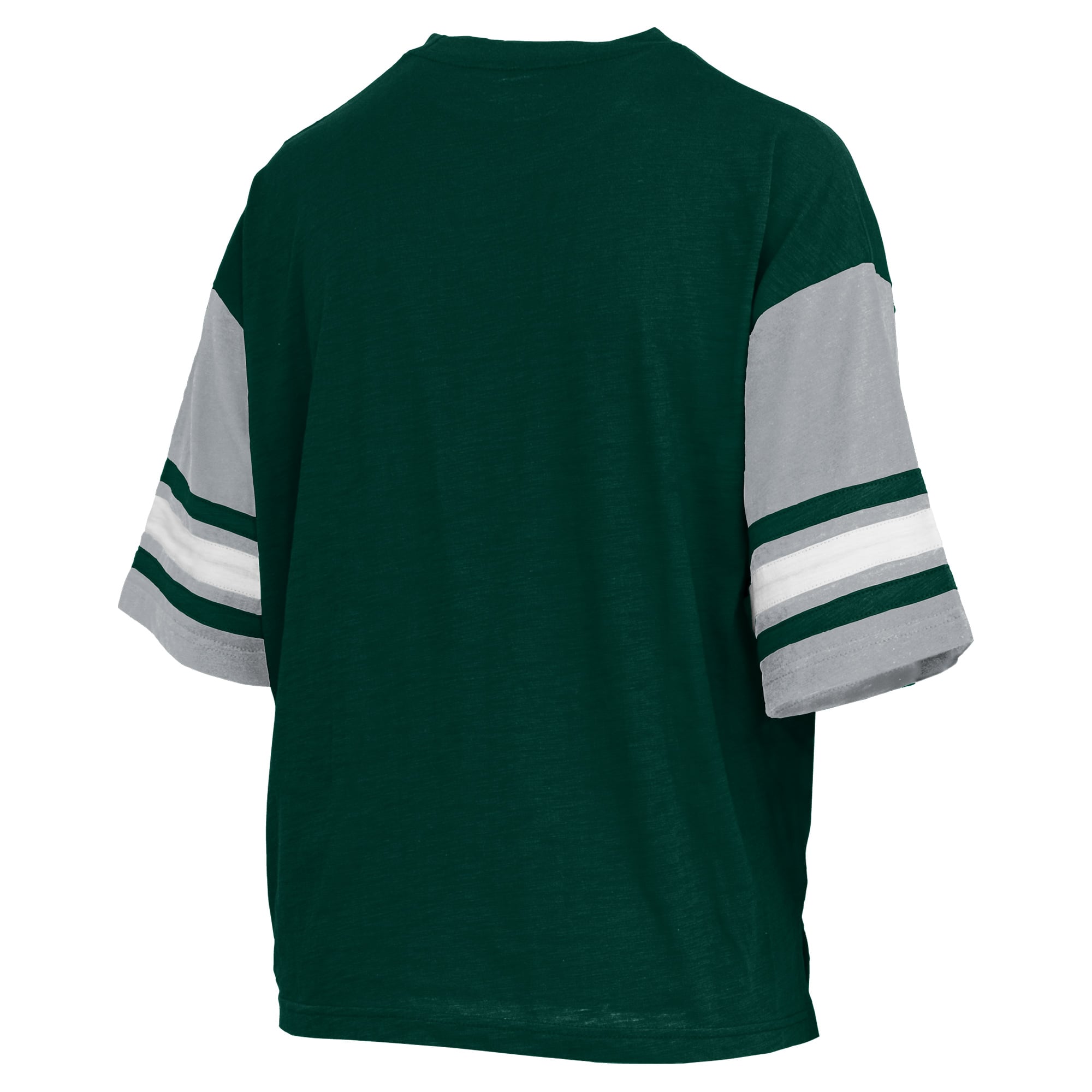 T-shirt Pressbox Green pour femmes des Michigan State Spartans, motif colorblock Seal Slub du dimanche