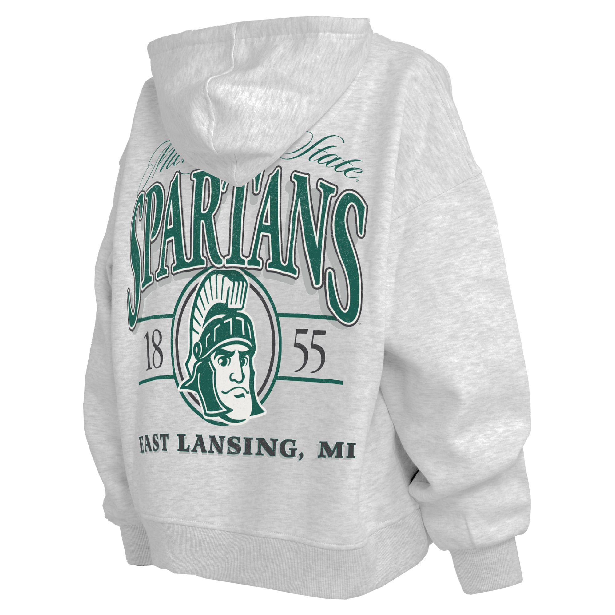 Sweat à capuche zippé Janise des Michigan State Spartans, gris chiné, pour femmes (Pressbox).