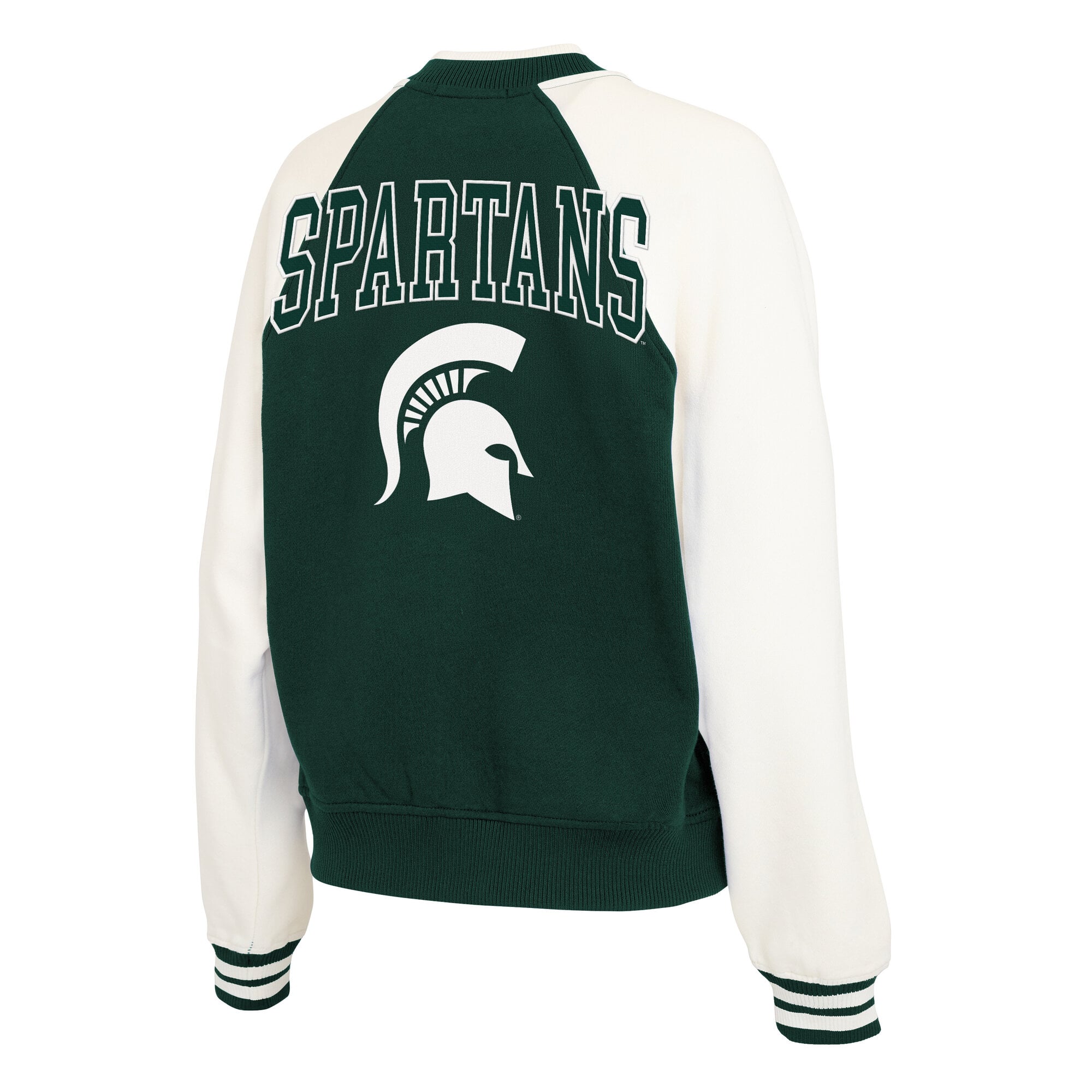 Veste raglan zippée pour femme WEAR by Erin Andrews Green Michigan State Spartans