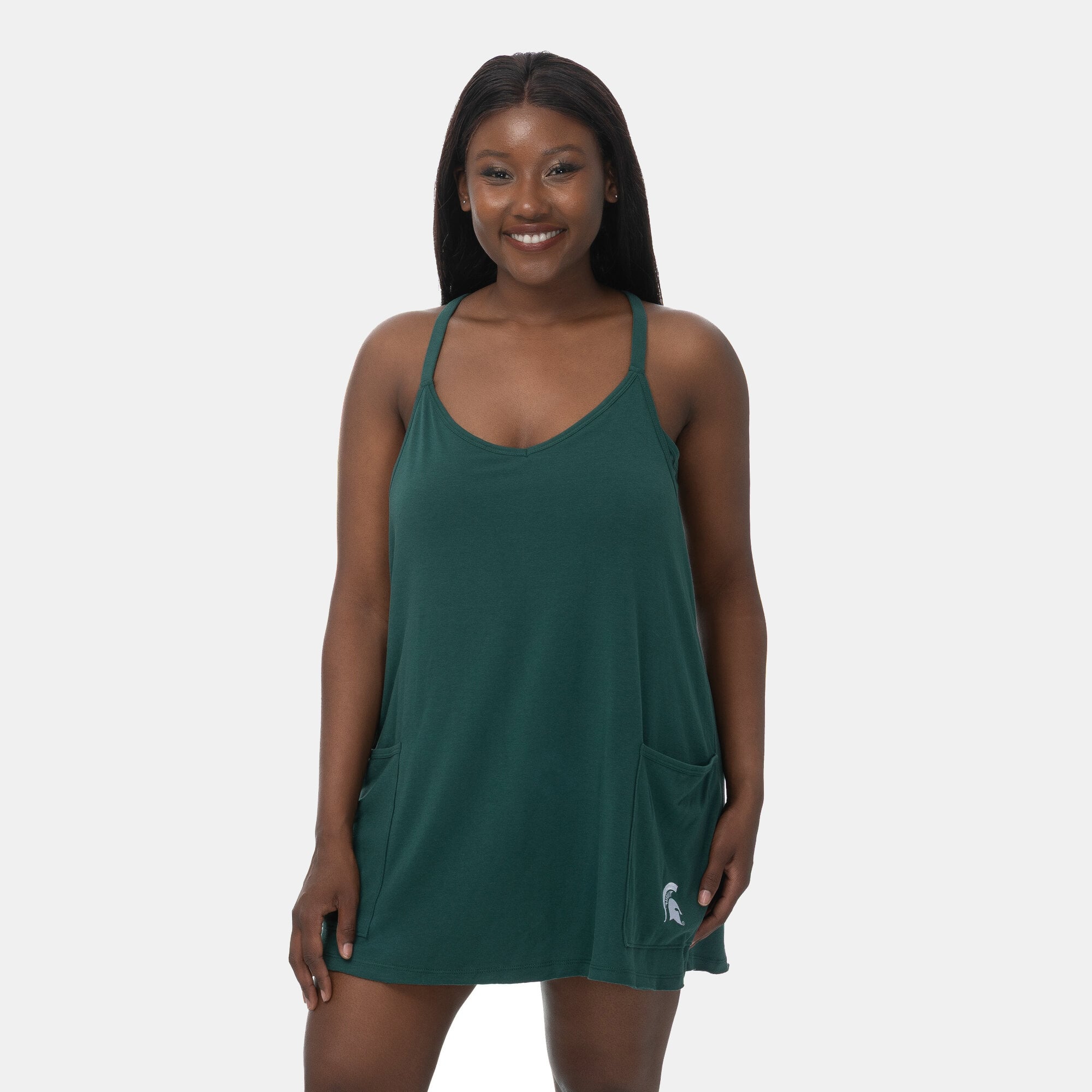 Women's ZooZatz Green Michigan State Spartans Active Pocketed Tri-Blend Skort Dress