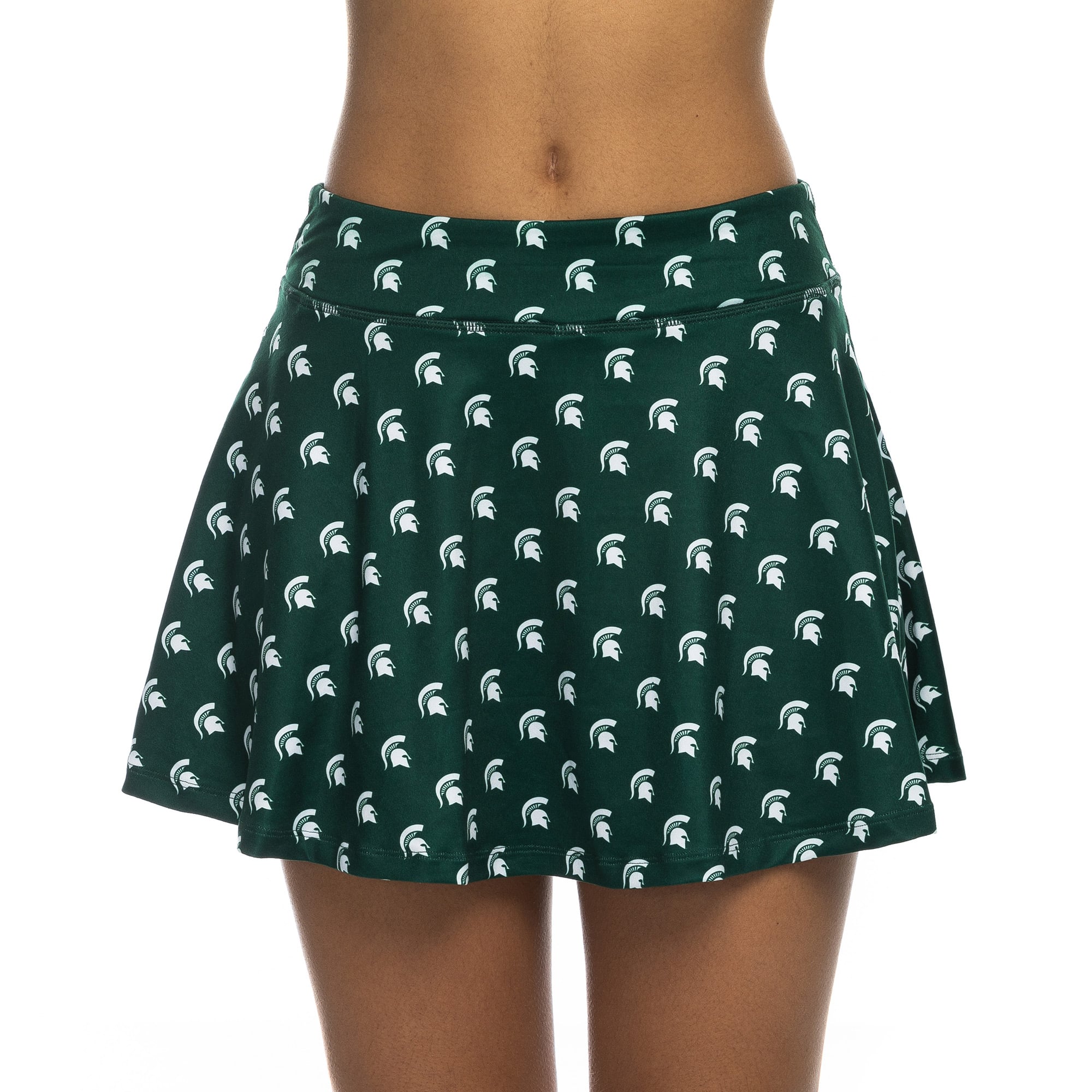 Women's ZooZatz Green Michigan State Spartans Allover Print Flowy Skort