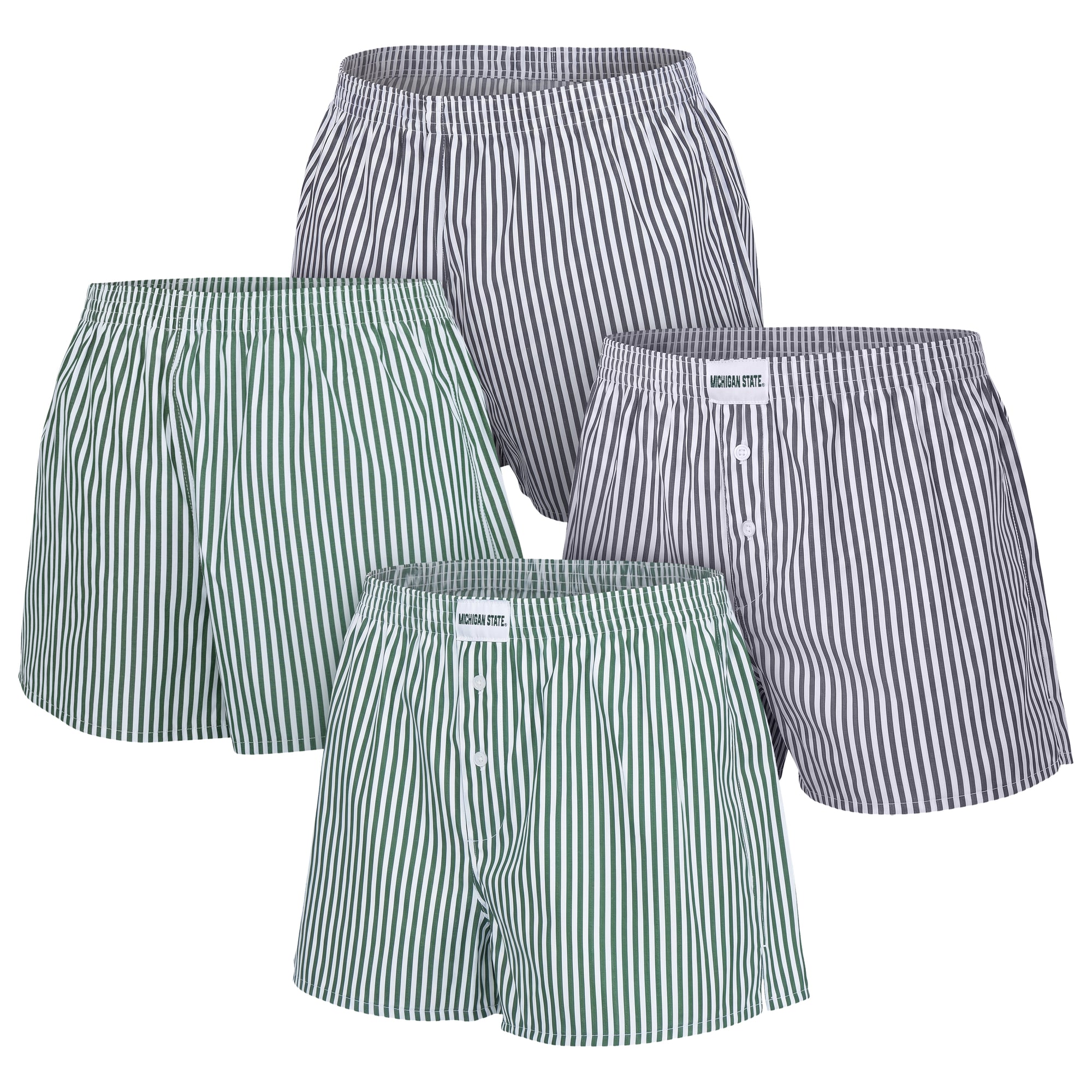 Women's ZooZatz  Green/White Michigan State Spartans Two-Pack Boxer Shorts Set