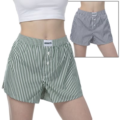  Michigan State Spartans ZooZatz Women's Two-Pack Boxer Shorts Set - Green/White