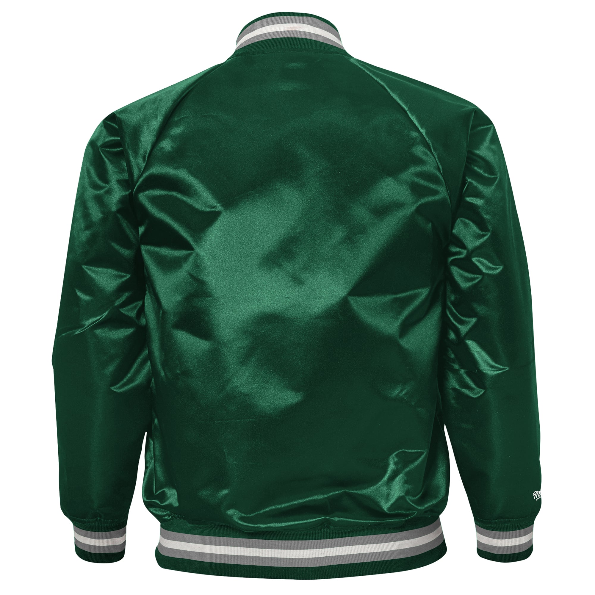 Youth Mitchell & Ness Green Michigan State Spartans Satin Full-Snap Raglan Jacket