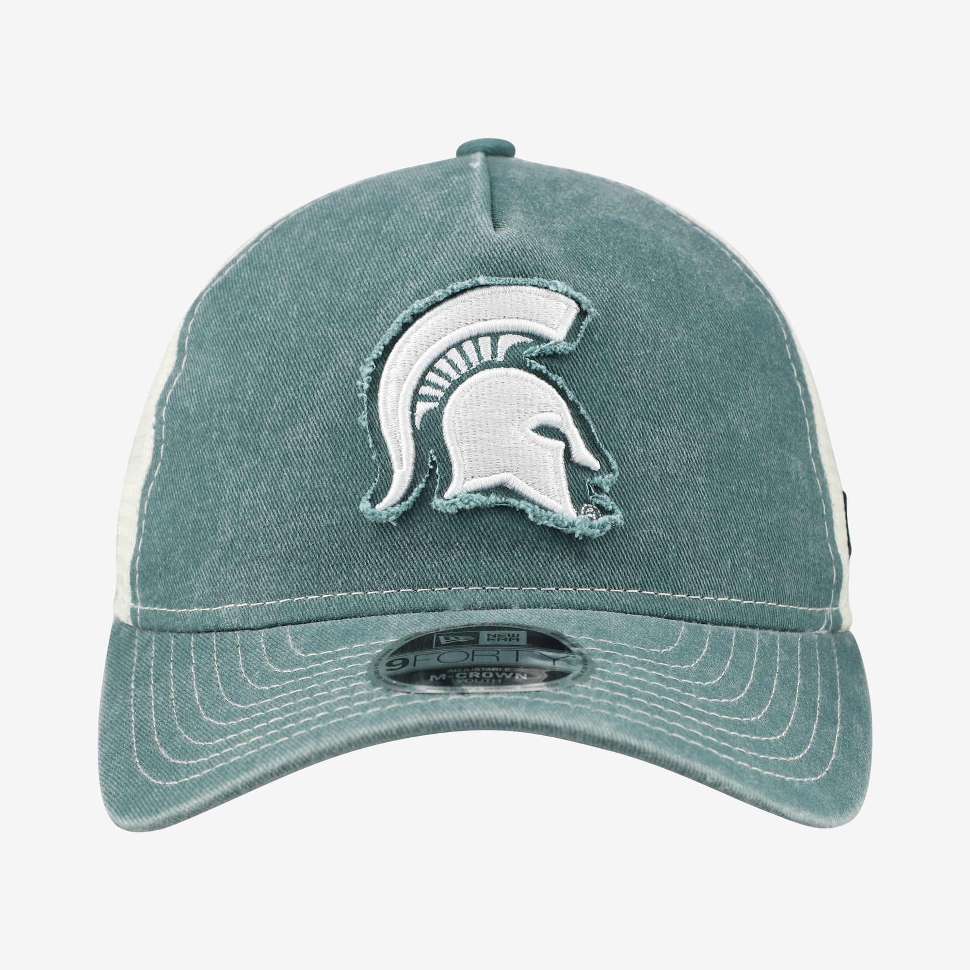 Casquette trucker rétro ajustable New Era verte Michigan State Spartans 9FORTY A-Frame M-Crown pour jeunes