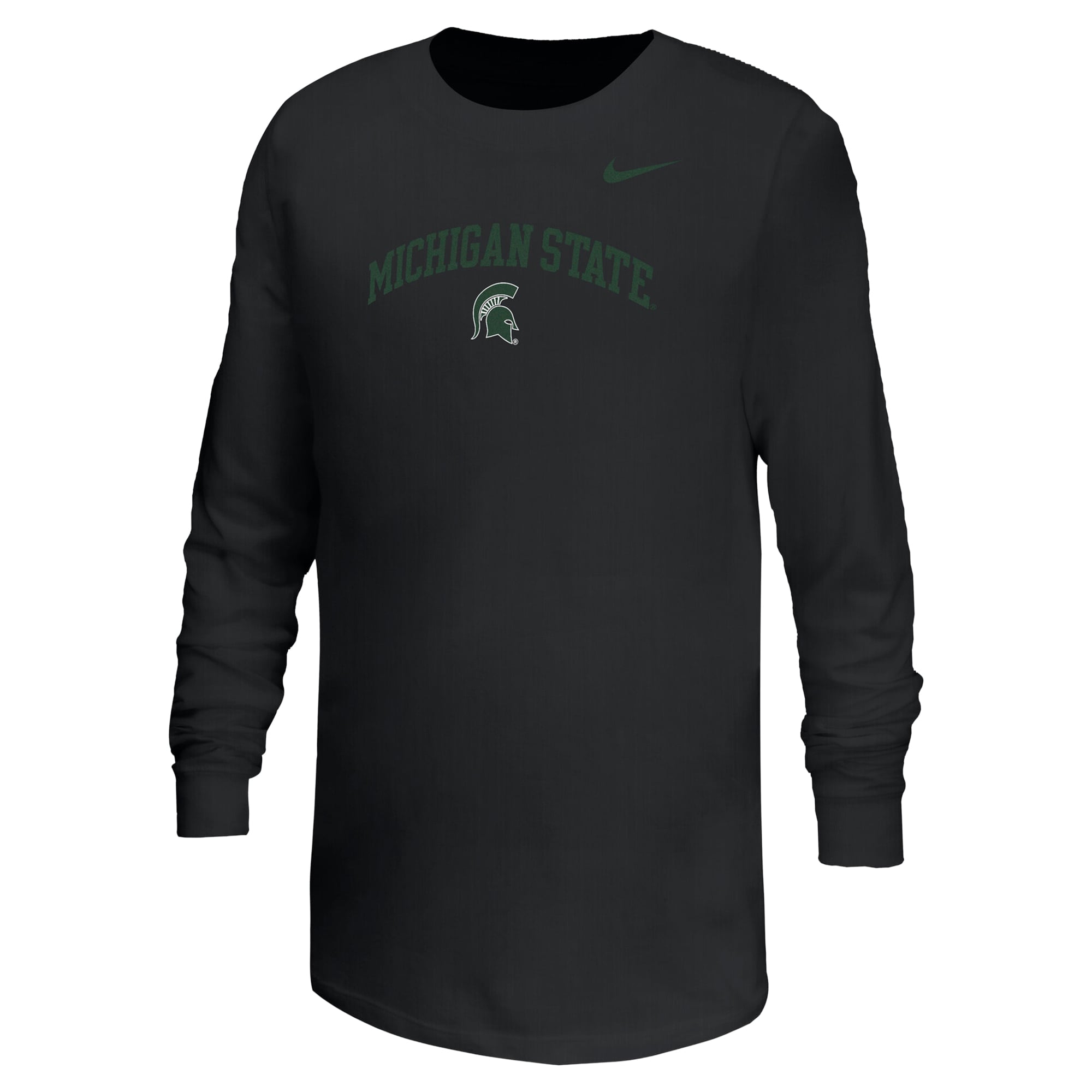 Youth Nike Black Michigan State Spartans Arched Core Long Sleeve T-Shirt