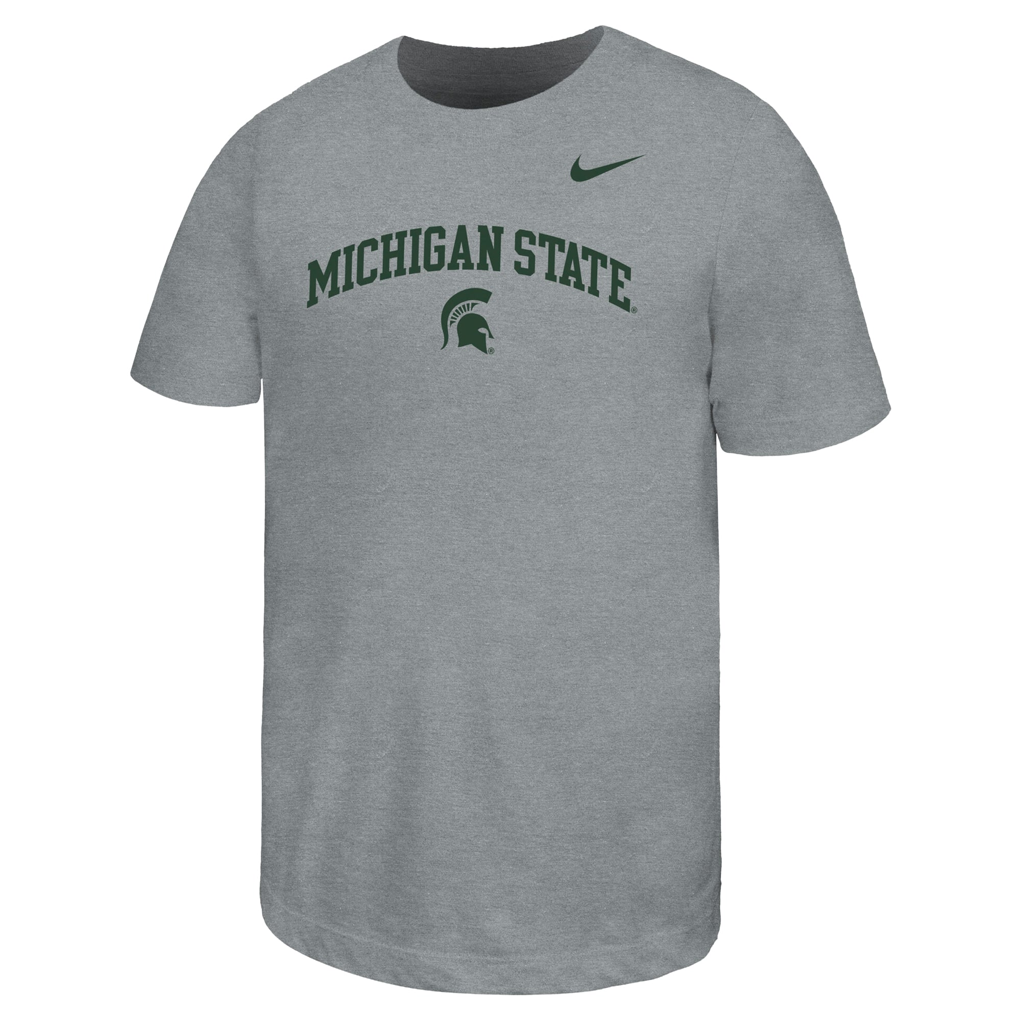 Youth Nike  Gray Michigan State Spartans Arched Name Drop T-Shirt