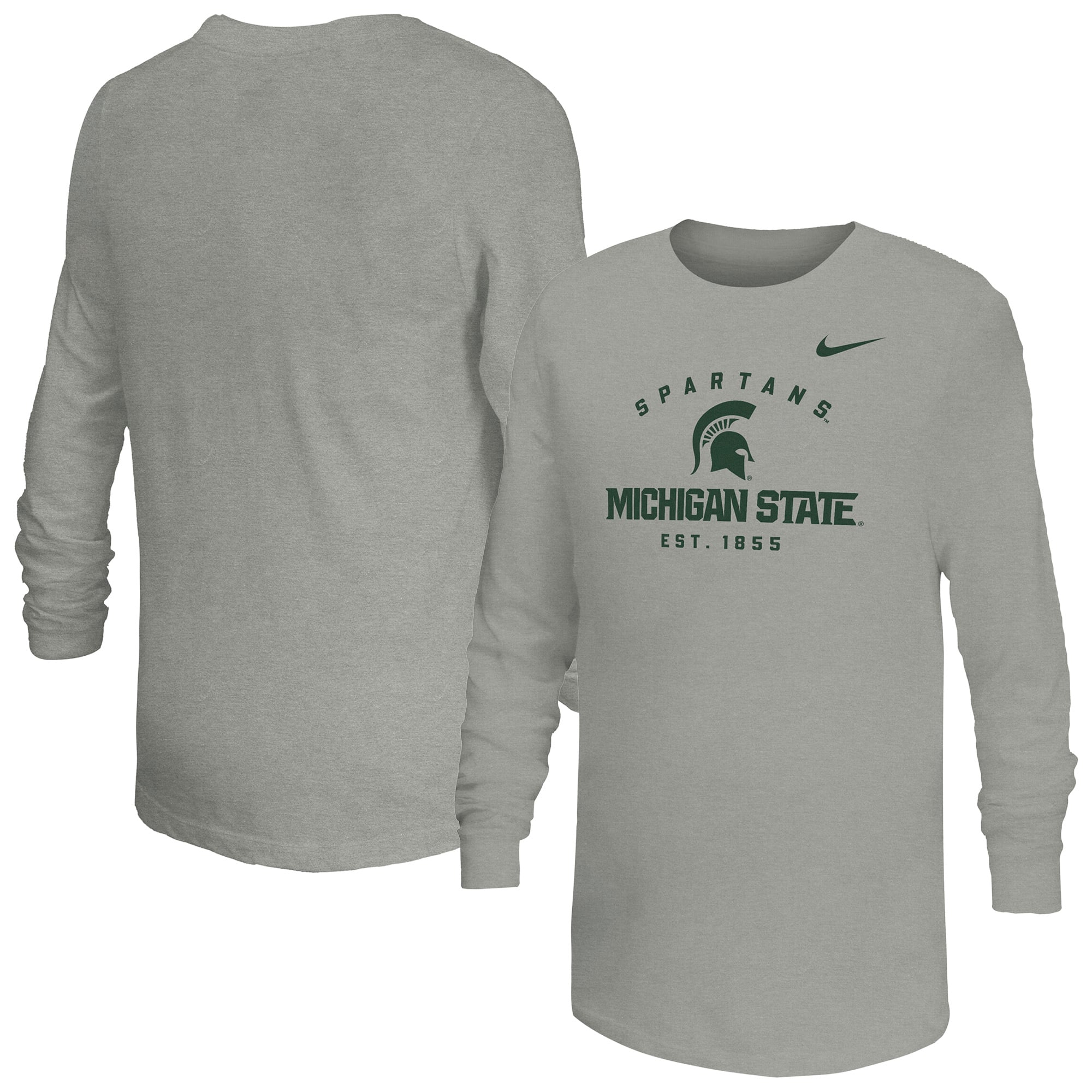 Youth Nike  Gray Michigan State Spartans Legend Dri-FIT Long Sleeve T-Shirt
