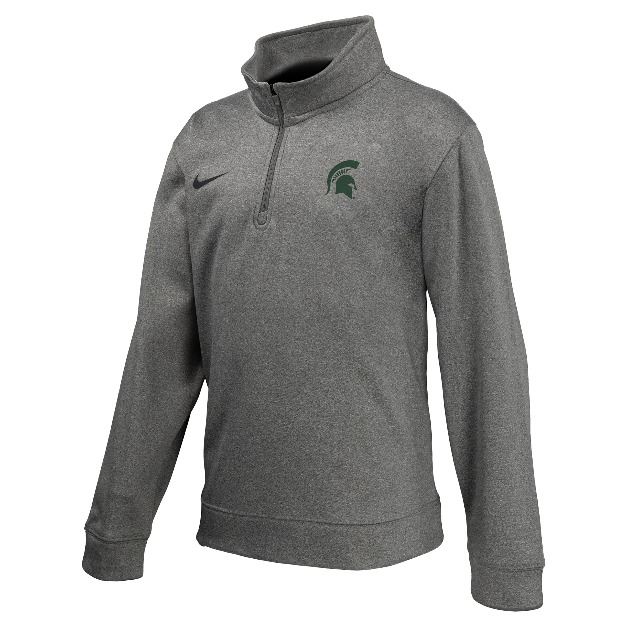 Youth Nike Gray Michigan State Spartans Therma-FIT Quarter-Zip Pullover