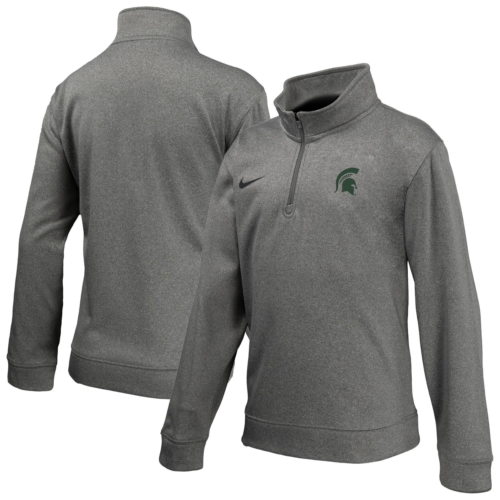 Youth Nike Gray Michigan State Spartans Therma-FIT Quarter-Zip Pullover