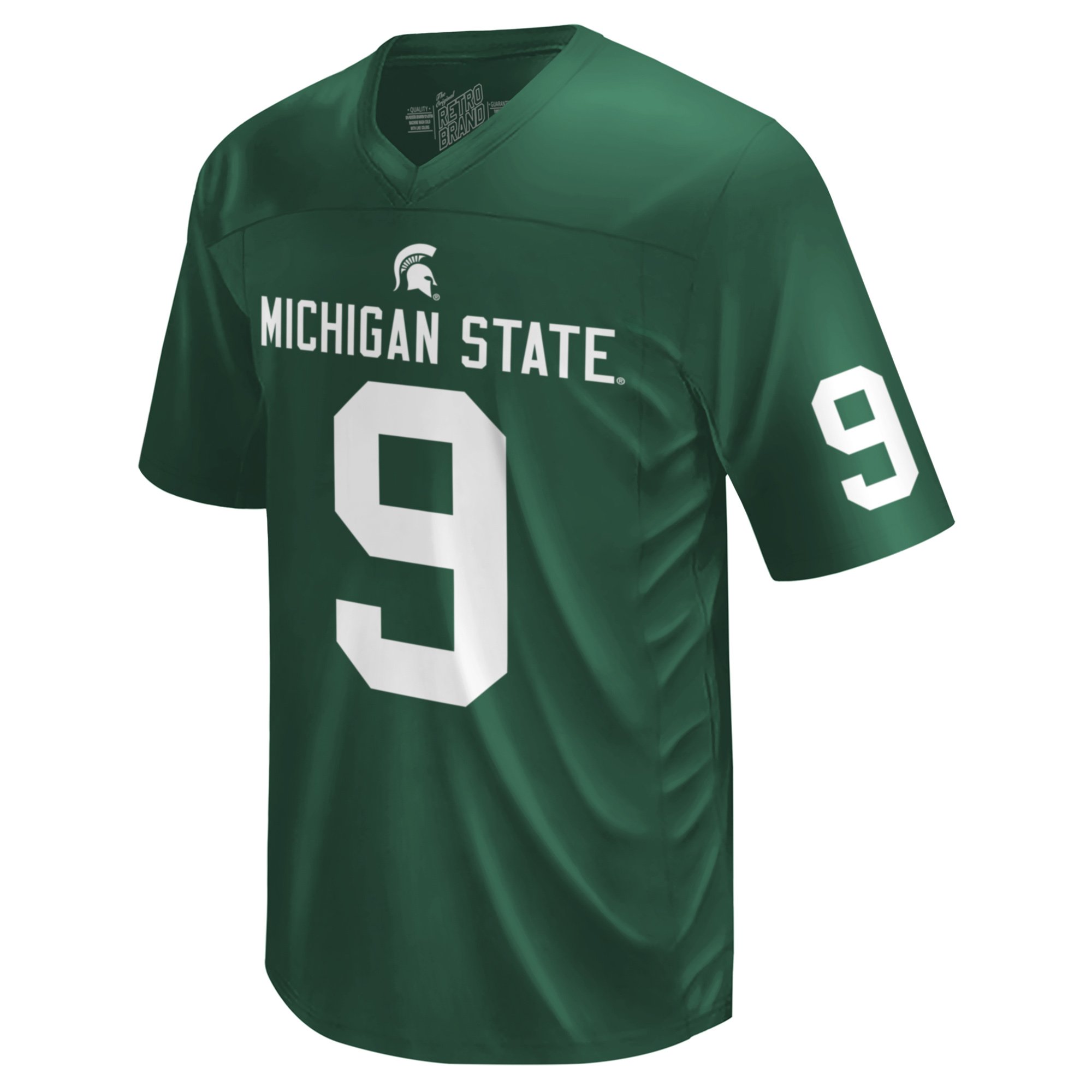 Maillot de football américain commémoratif classique imprimé Kenneth Walker III vert, marque rétro originale pour jeunes, Michigan State Spartans