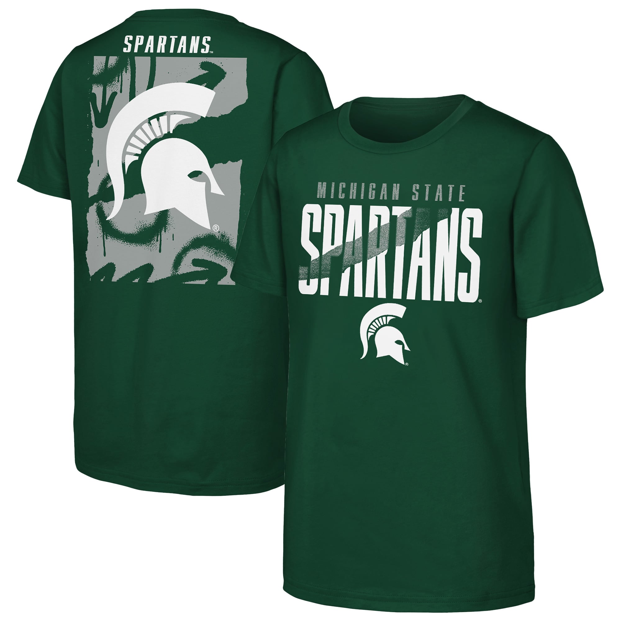 T-shirt Outerstuff vert pour jeunes, motif Spartans de l'Université d'État du Michigan.