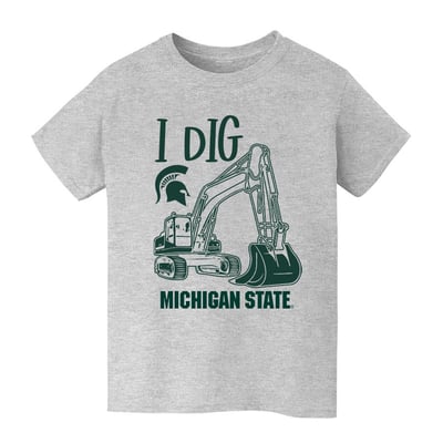 Michigan State Spartans Vive La Fete Youth Excavator T-Shirt - Gray