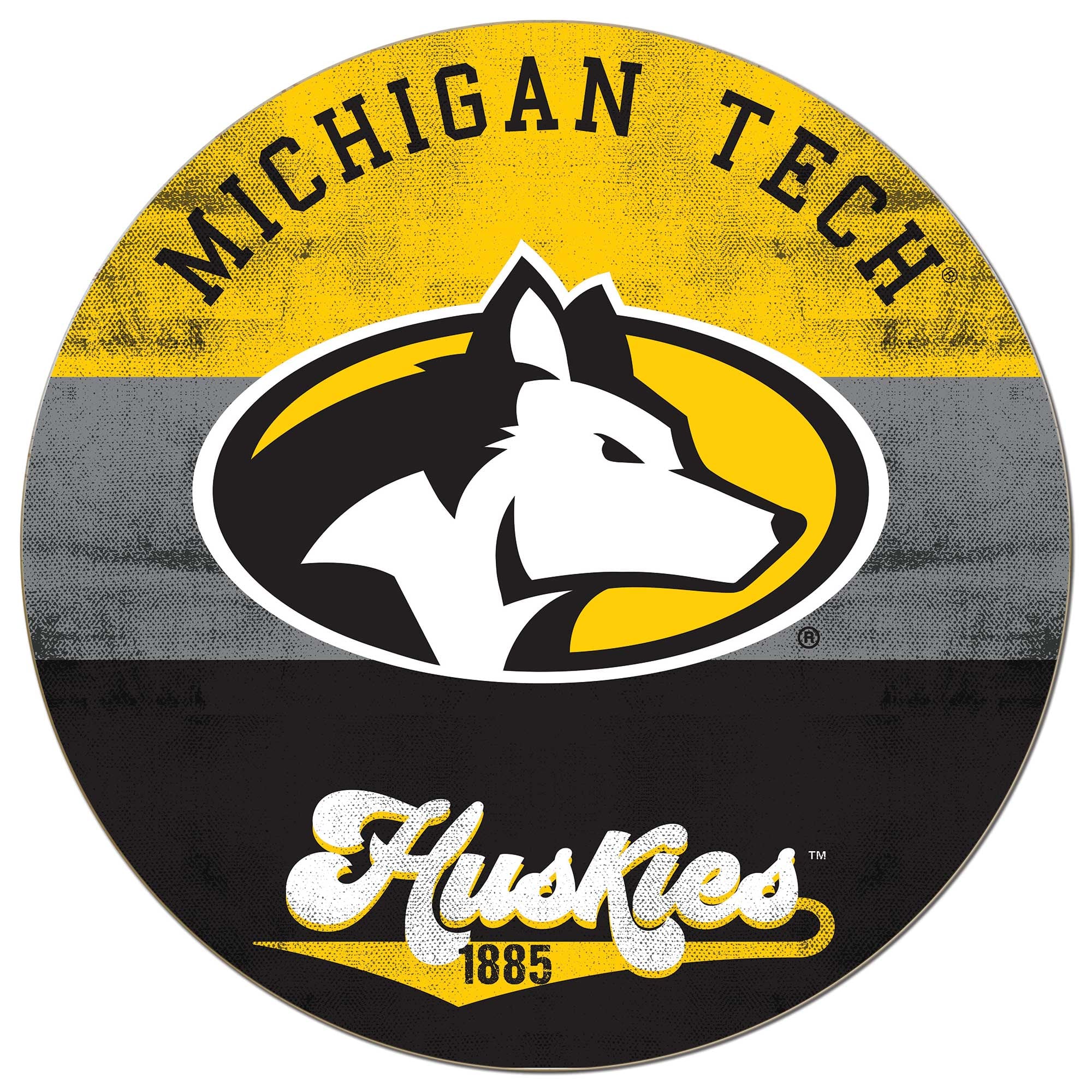 Michigan Tech Sign Michigan Tech Huskies 20'' x 20'' Retro Logo Circle Sign