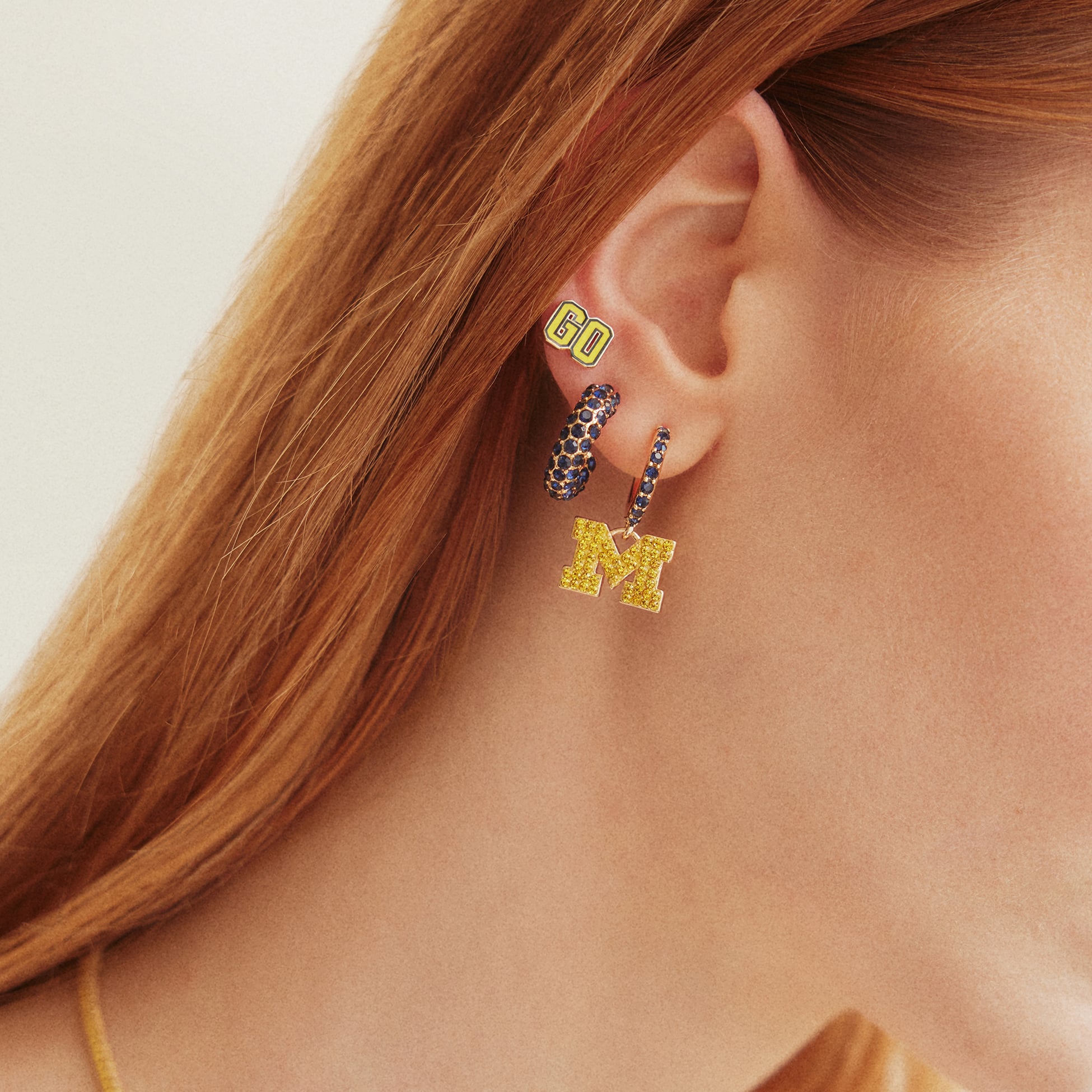 Ensemble de boucles d'oreilles 3 pièces BaubleBar Michigan Wolverines
