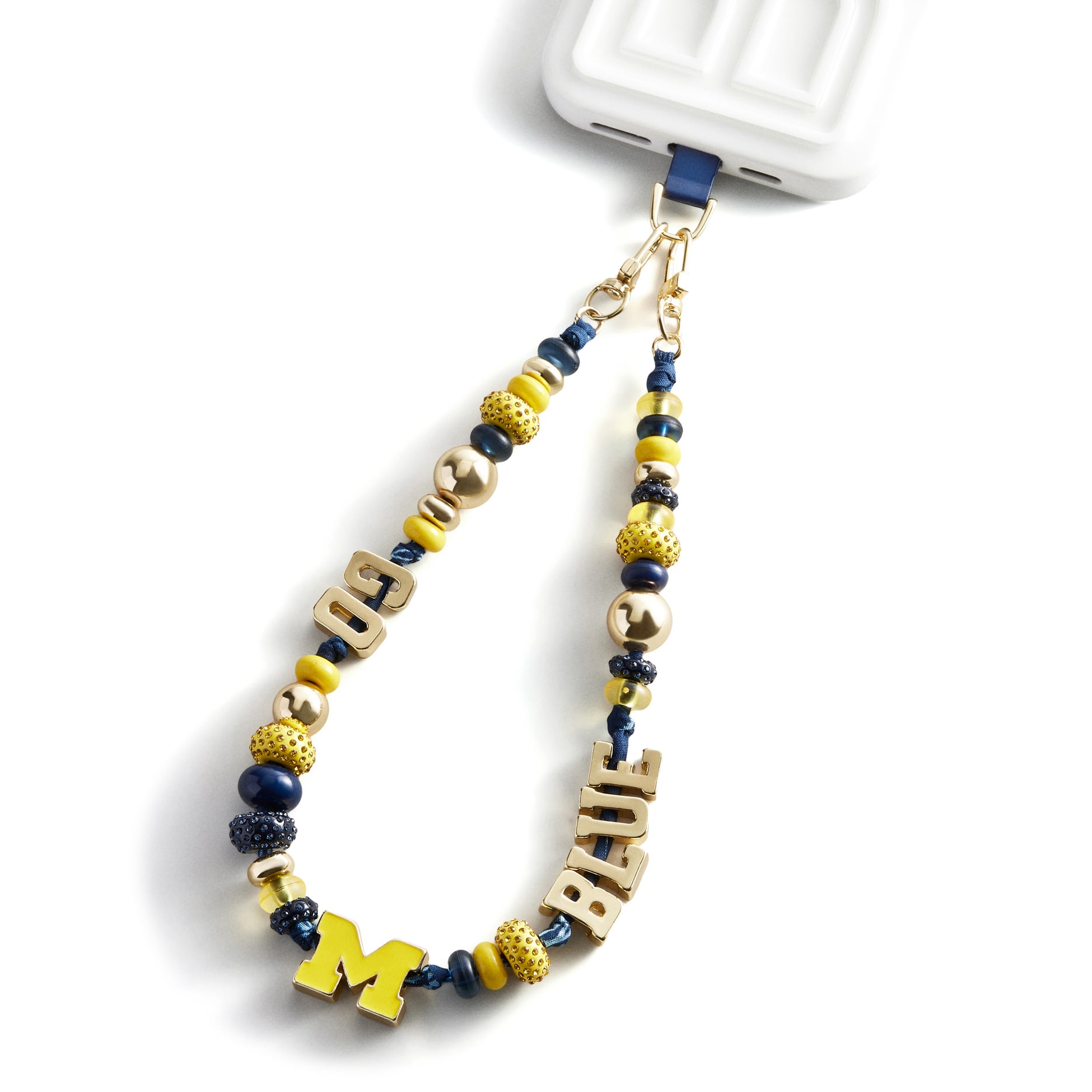 BaubleBar Michigan Wolverines Beaded Phone Strap