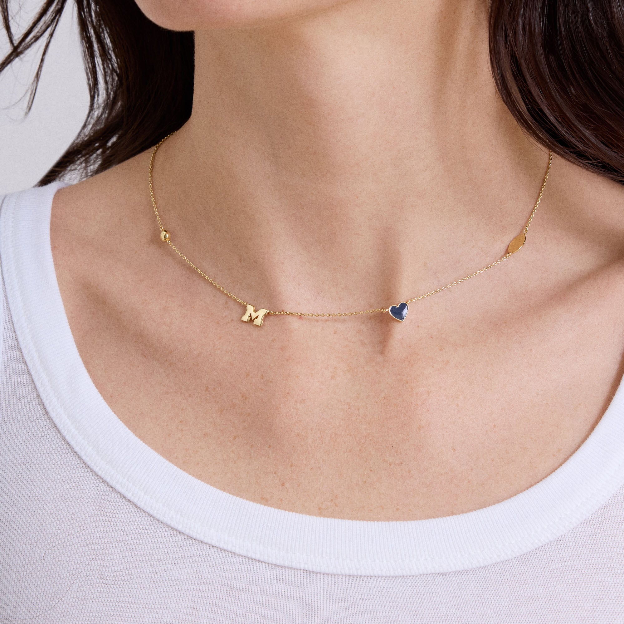 BaubleBar Michigan Wolverines Delicate Spaced Charm Necklace