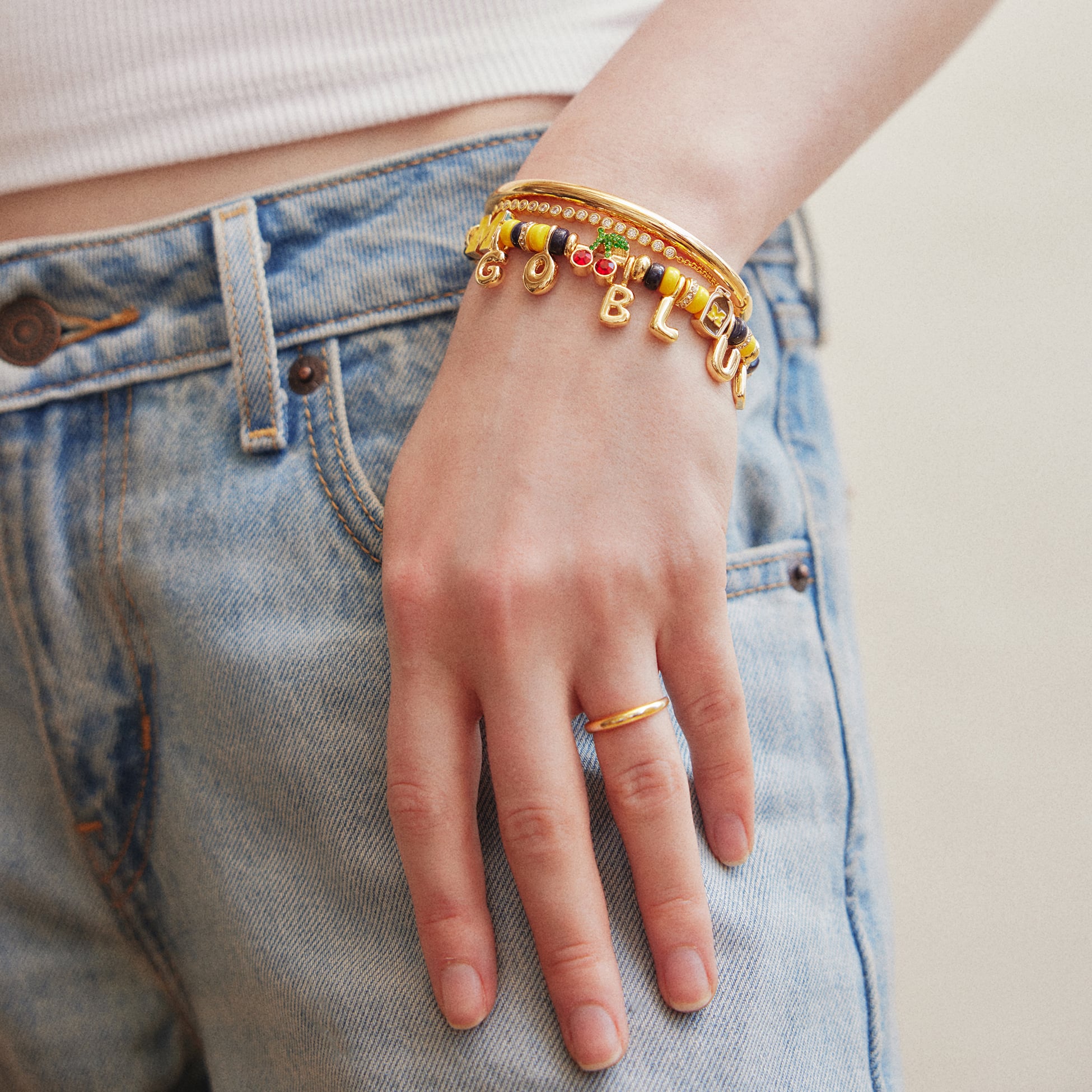 Bracelet BaubleBar à slogan motif Wolverines du Michigan